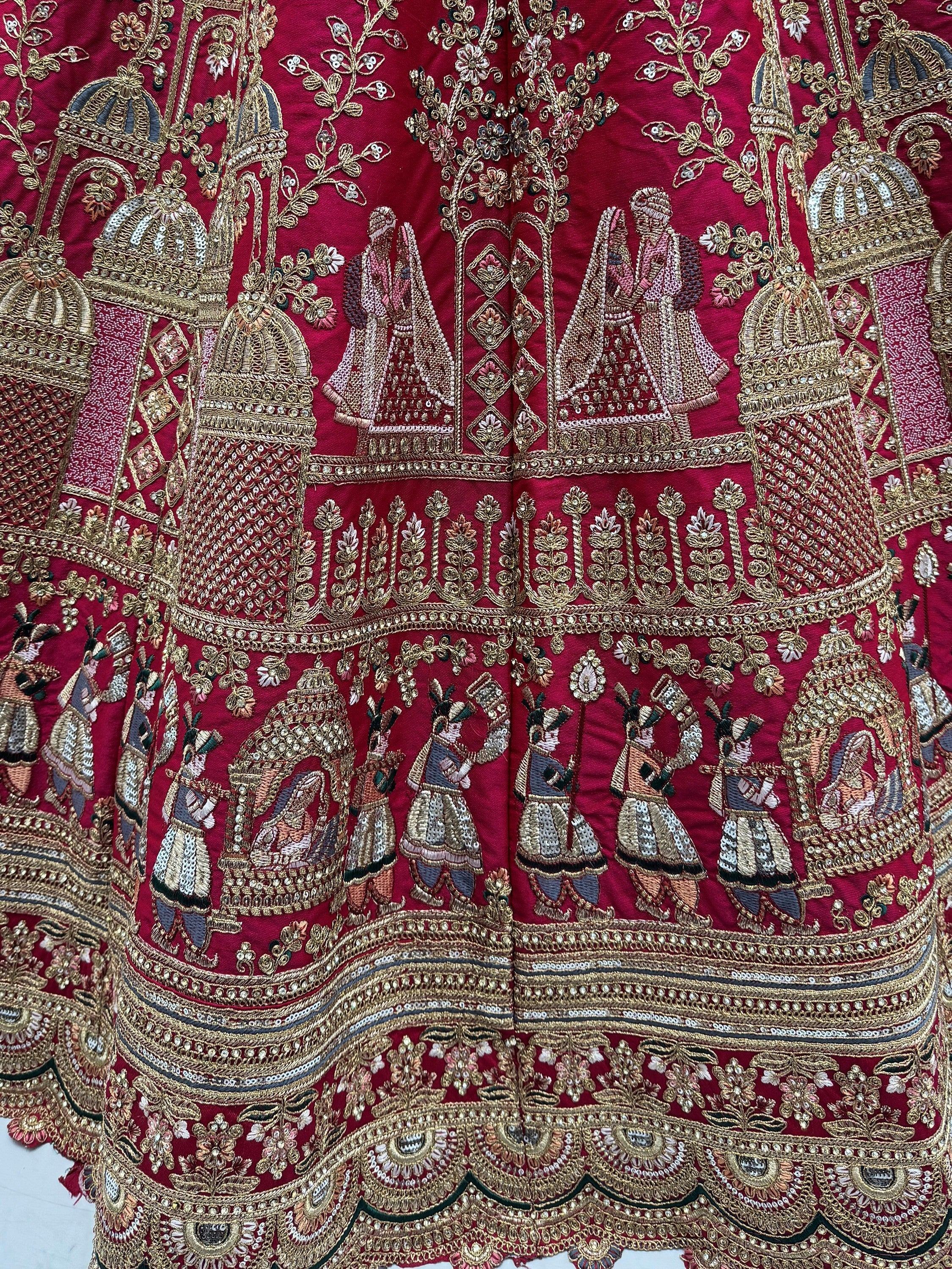 Pink Graceful Embroidered Silk Bridal Lehenga Choli With Double Dupatta