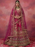Pink Graceful Embroidered Silk Bridal Lehenga Choli With Double Dupatta