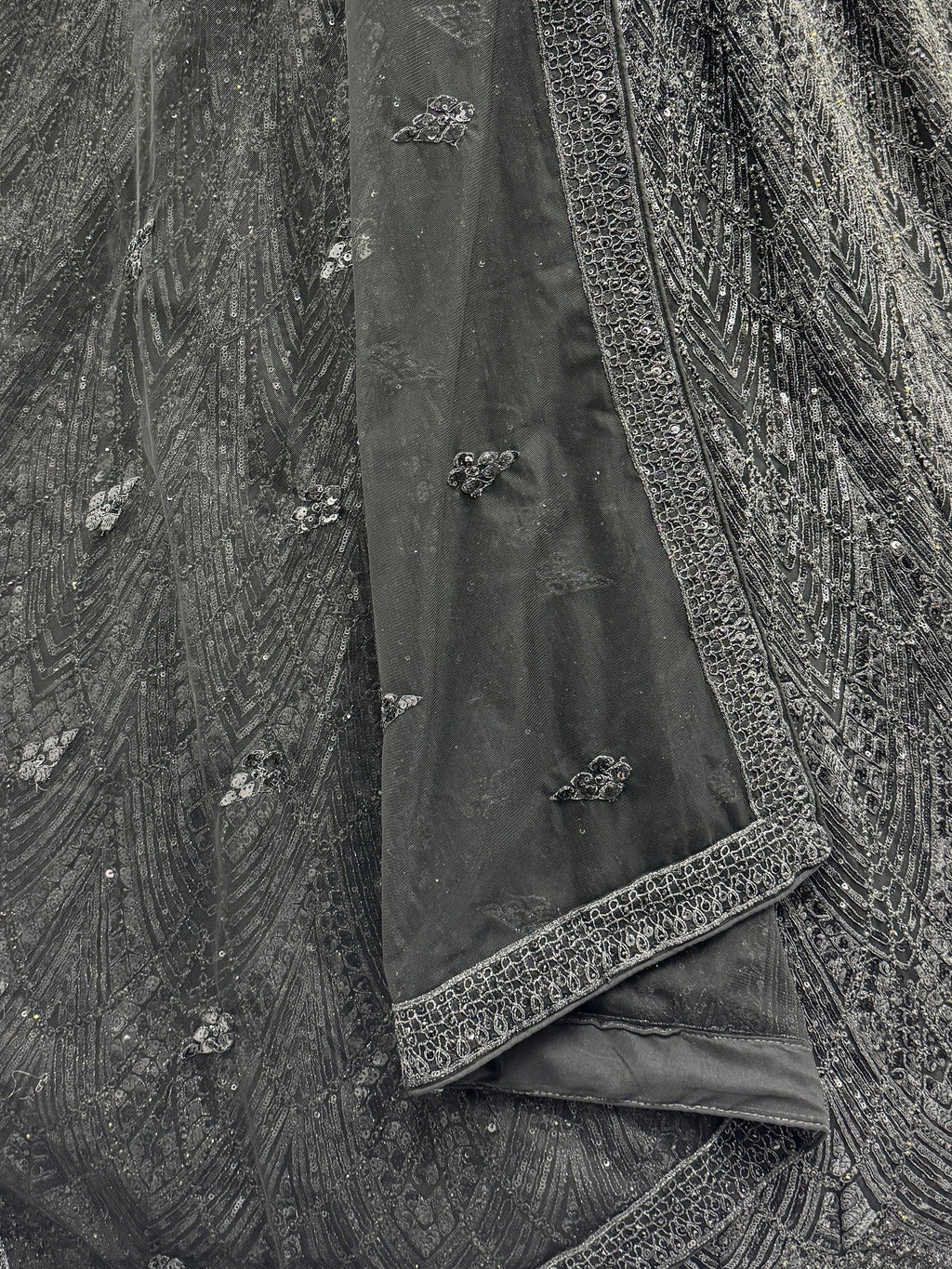 Black Attractive Sequins Net Engagement Wear Lehenga Choli