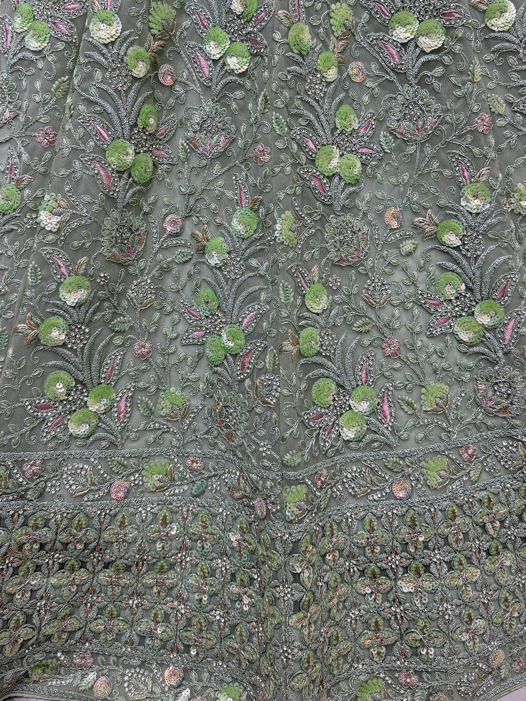 Beautiful Sea Green Embroidered Net Reception Wear Lehenga Choli