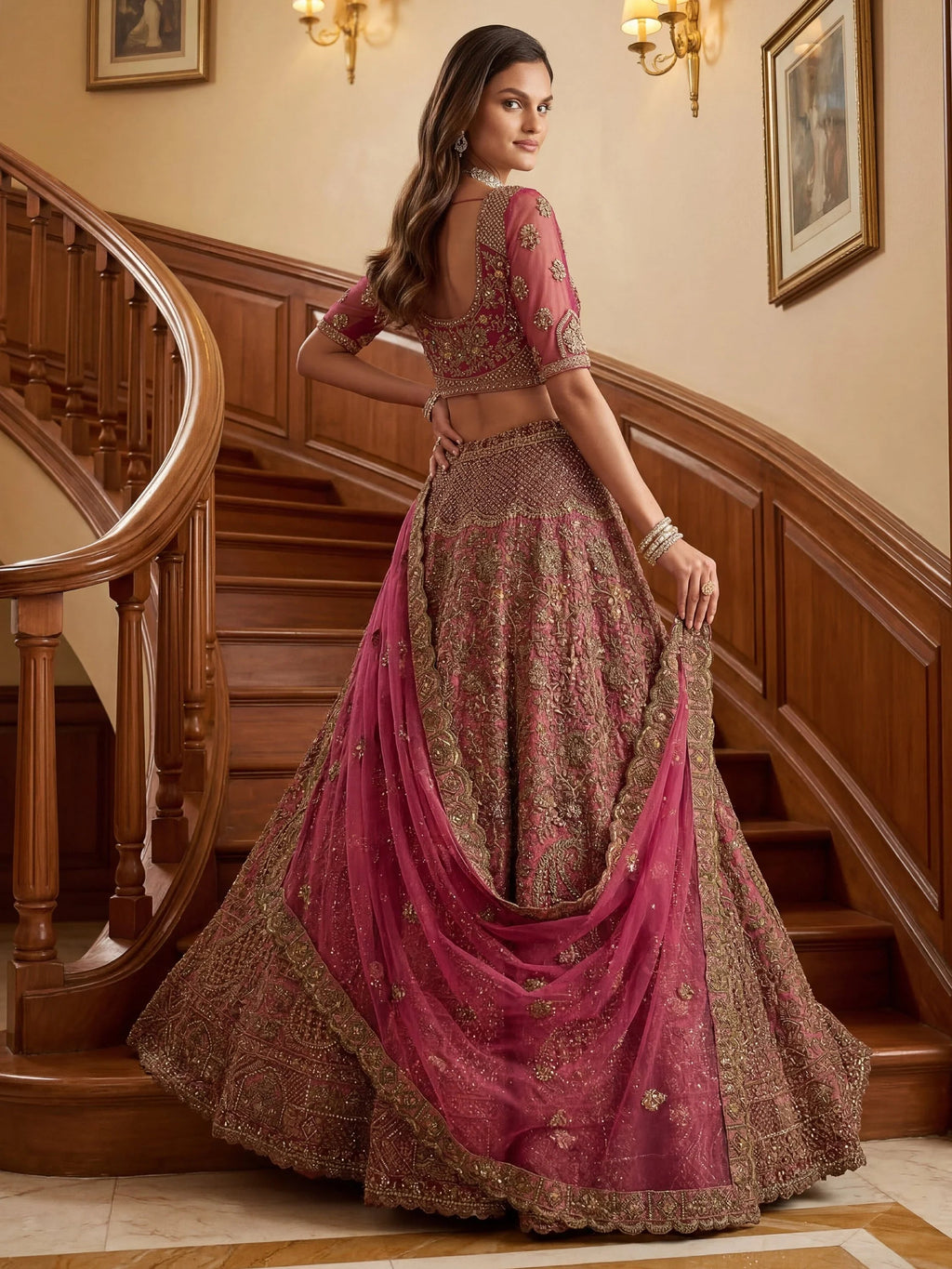 Royal Excellent Sequins Net Bridal Lehenga Choli With Dupatta