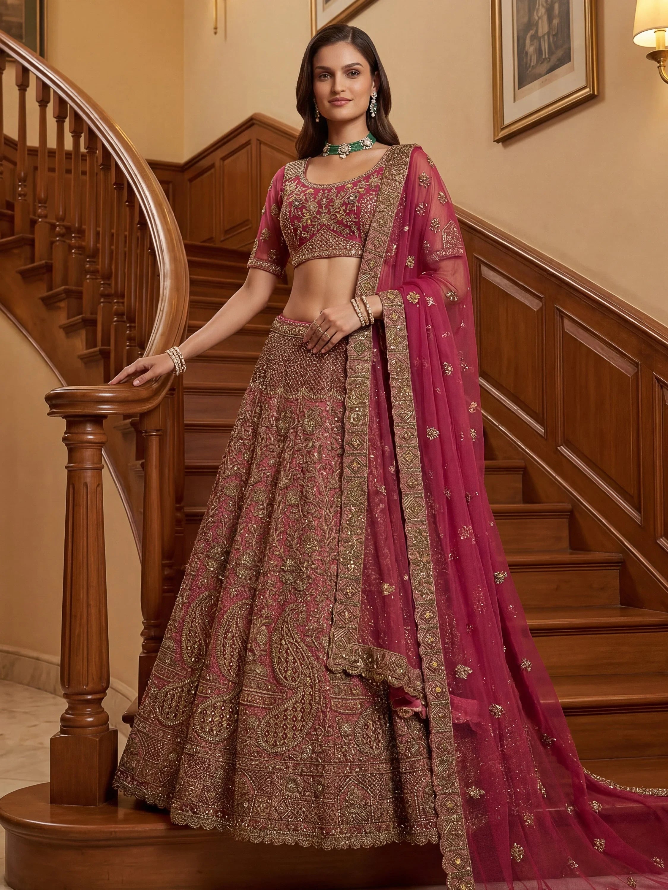 Royal Excellent Sequins Net Bridal Lehenga Choli With Dupatta