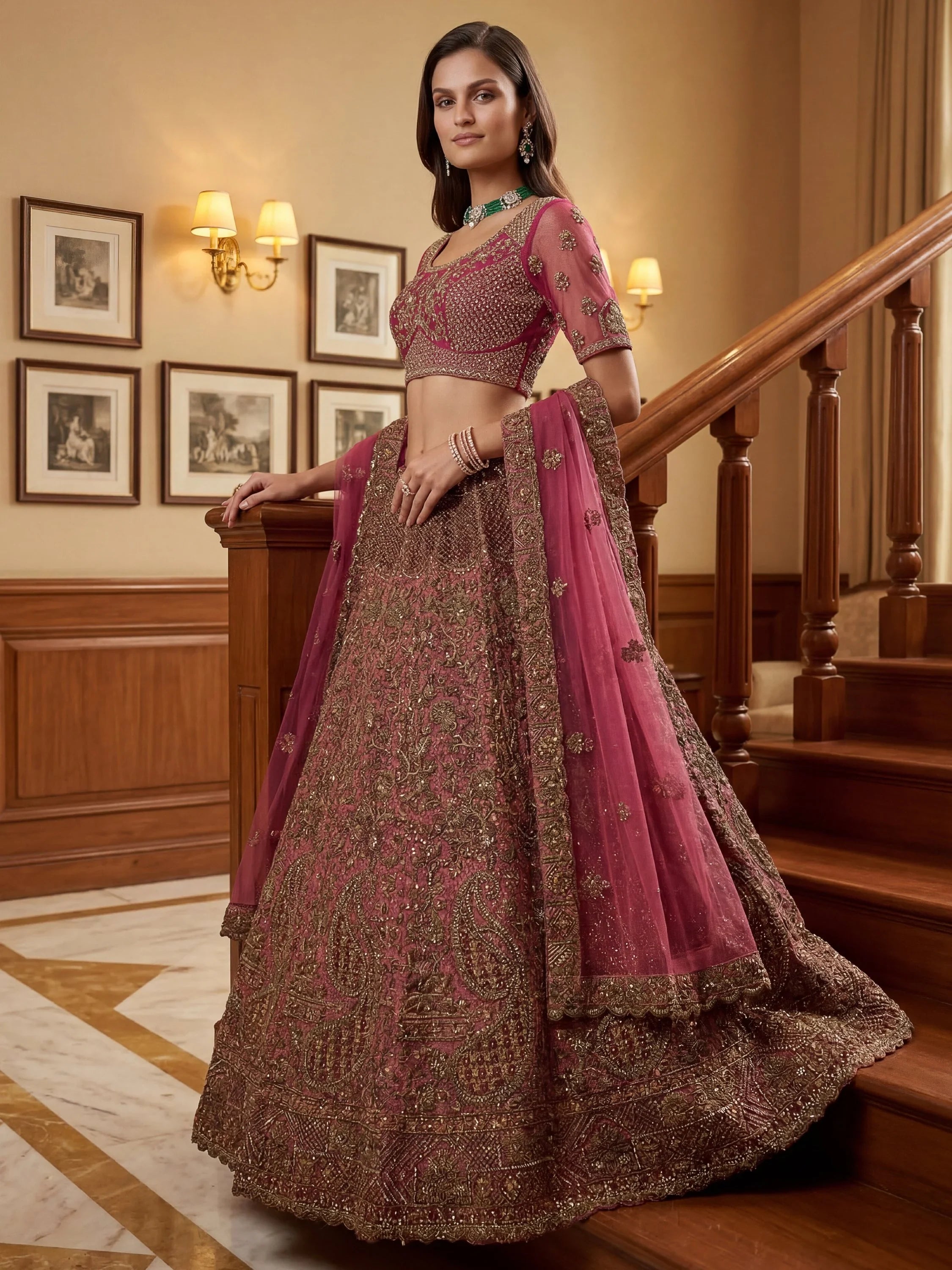 Royal Excellent Sequins Net Bridal Lehenga Choli With Dupatta