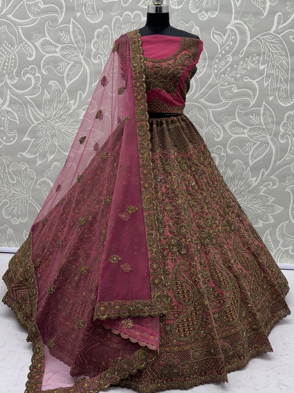 Royal Excellent Sequins Net Bridal Lehenga Choli With Dupatta