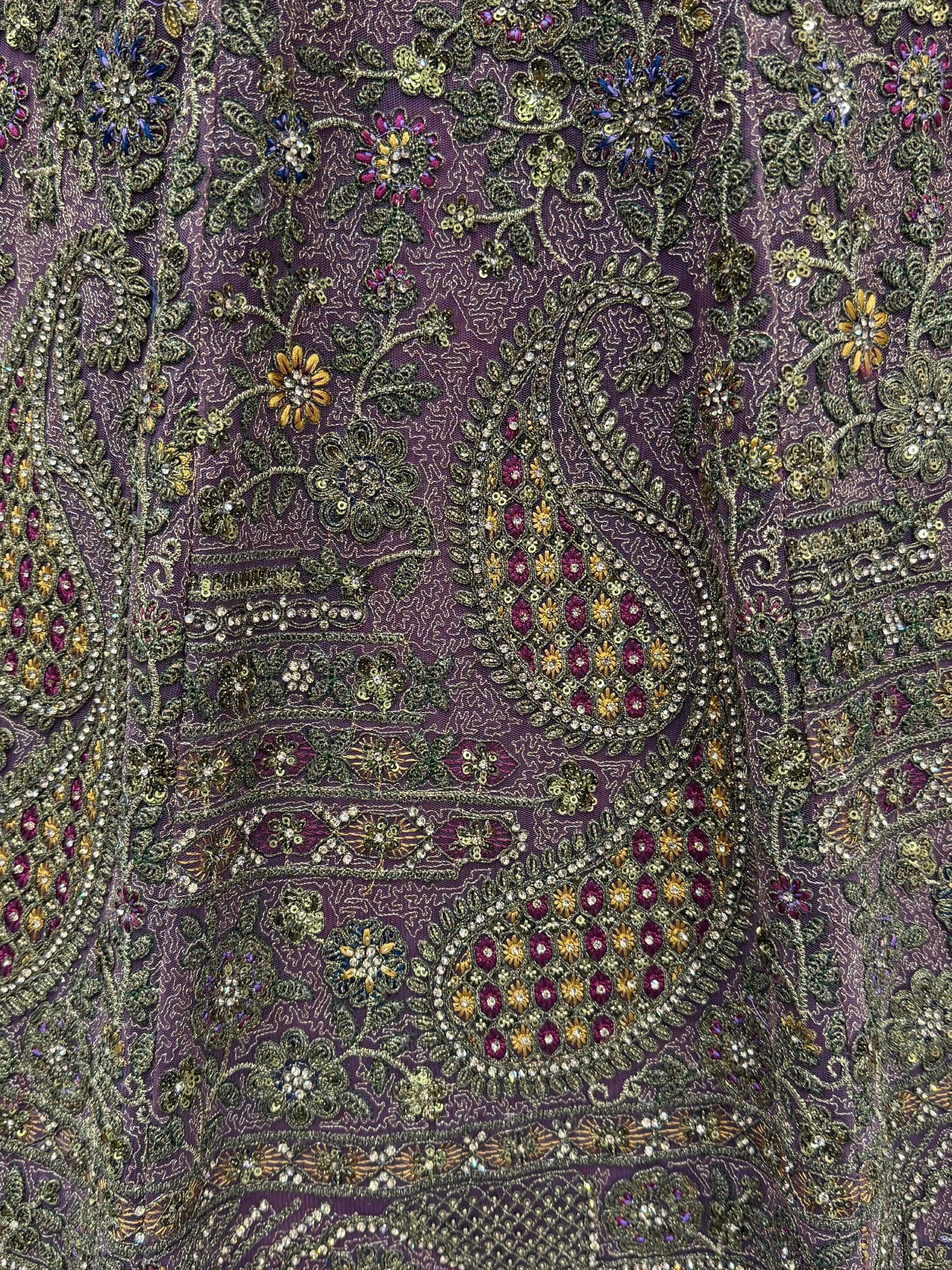 Mauve Excellent Sequins Net Bridal Lehenga Choli With Dupatta