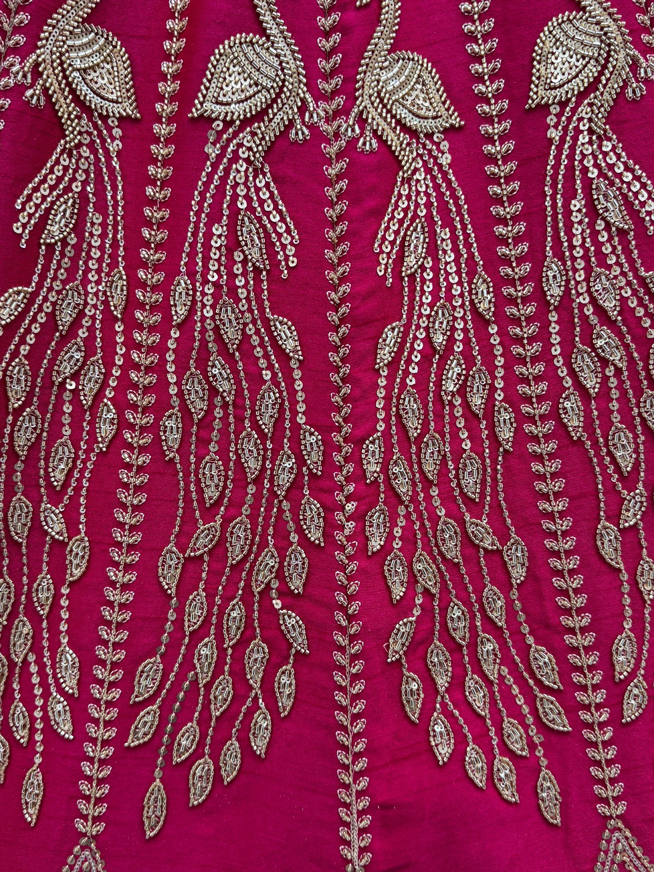 Pink Stylish Hand Work Bridal Lehenga Choli With Double Dupatta