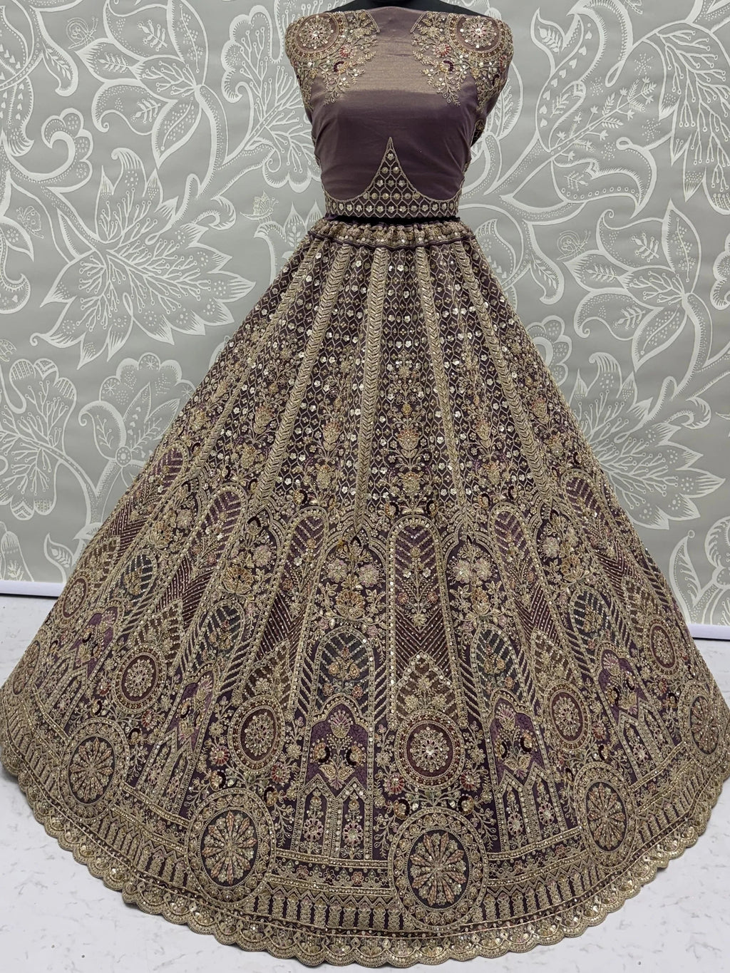Purple Adorable Sequins Net Bridesmaid Lehenga Choli With Dupatta