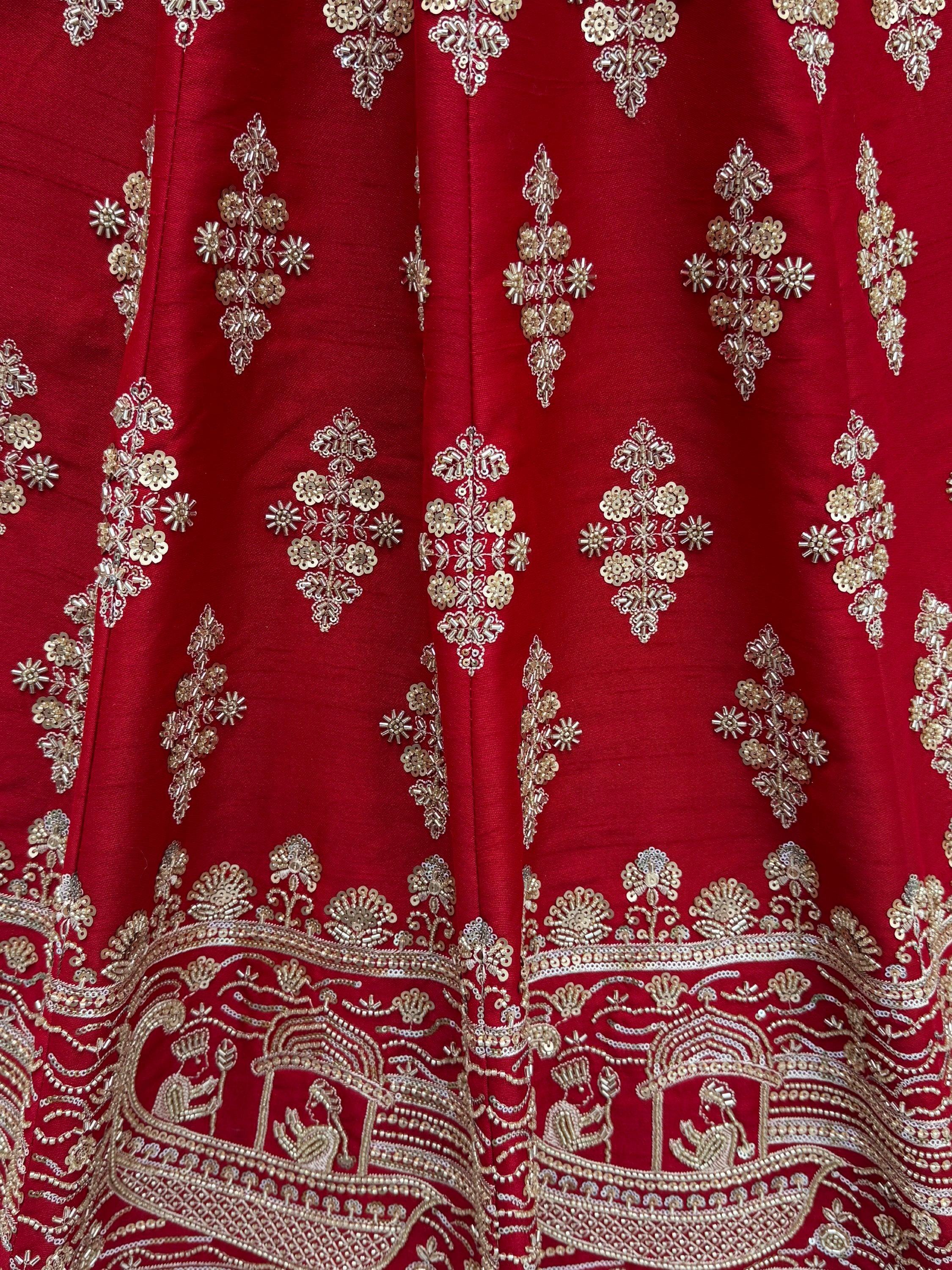 Royal Awesome Hand Work Silk Bridal Lehenga Choli With Double Dupatta