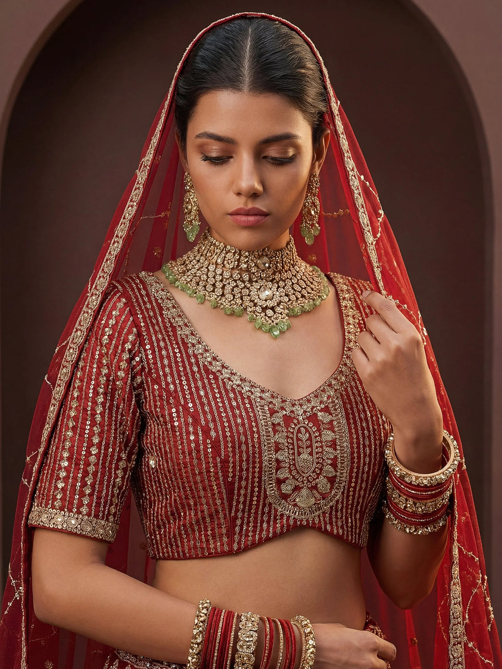 Royal Awesome Hand Work Silk Bridal Lehenga Choli With Double Dupatta