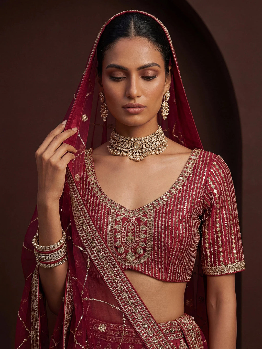 Pink Awesome Hand Work Silk Bridal Lehenga Choli With Double Dupatta