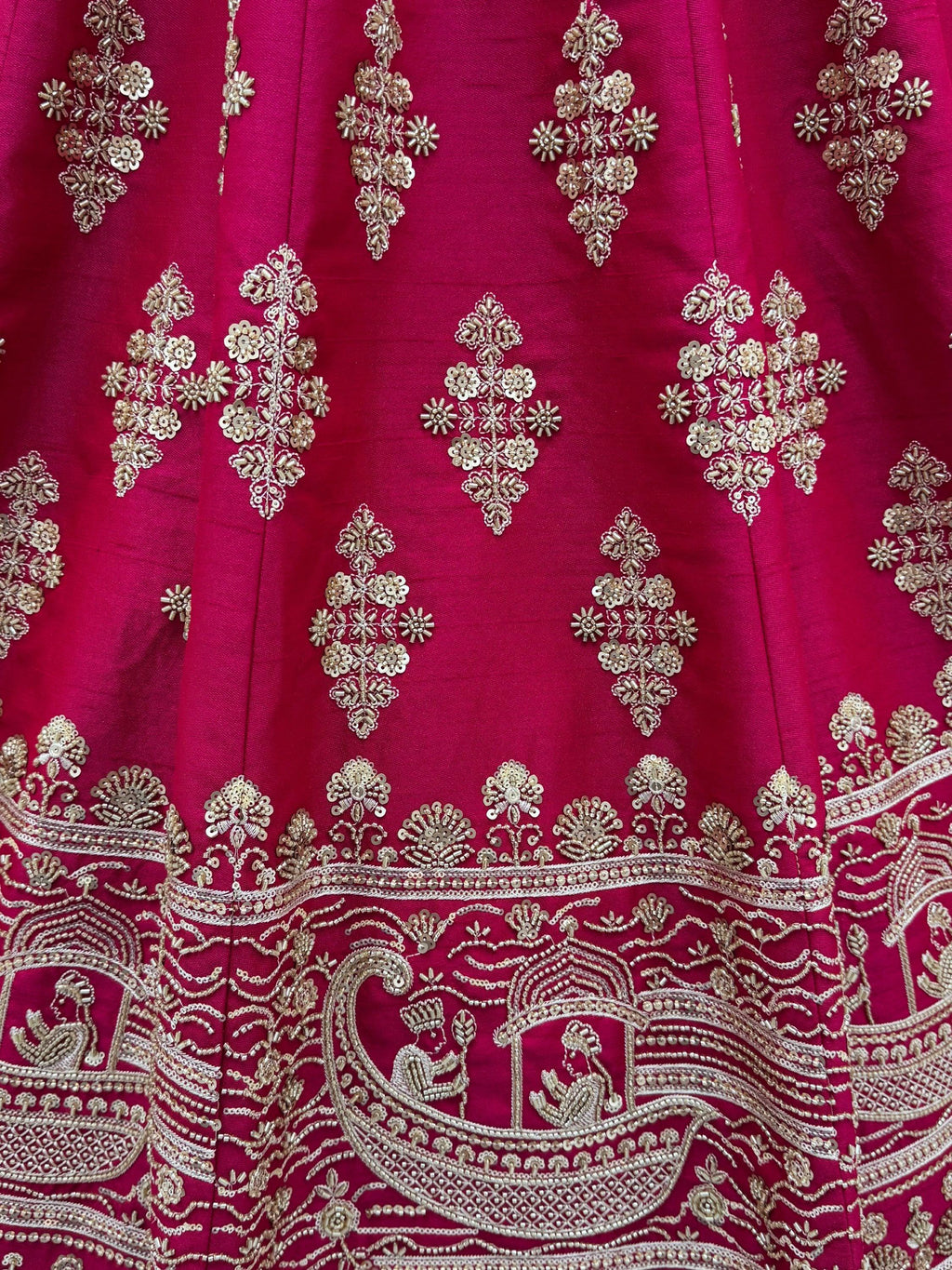 Pink Awesome Hand Work Silk Bridal Lehenga Choli With Double Dupatta