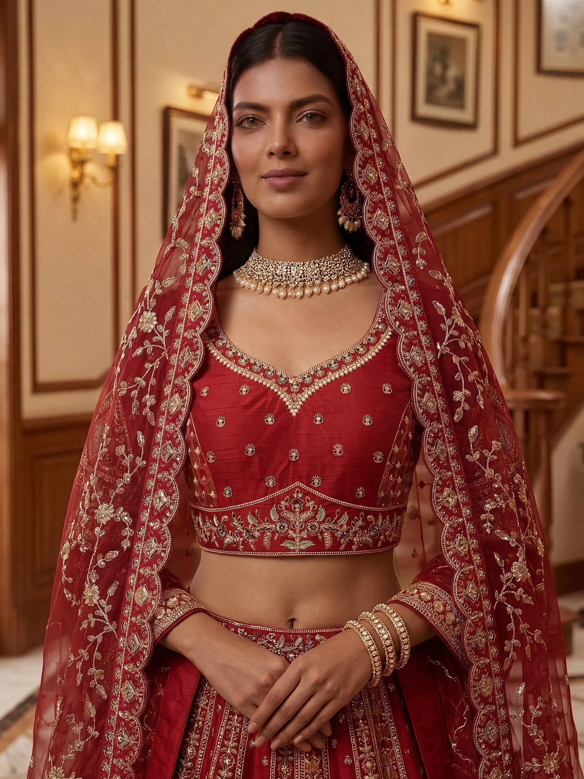 Red Ravishing Zari Embroidery Silk Bridal Lehenga Choli With Double Dupatta