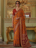Timeless Mustard Yellow Zari Work Silk Function Wear Saree With Blouse