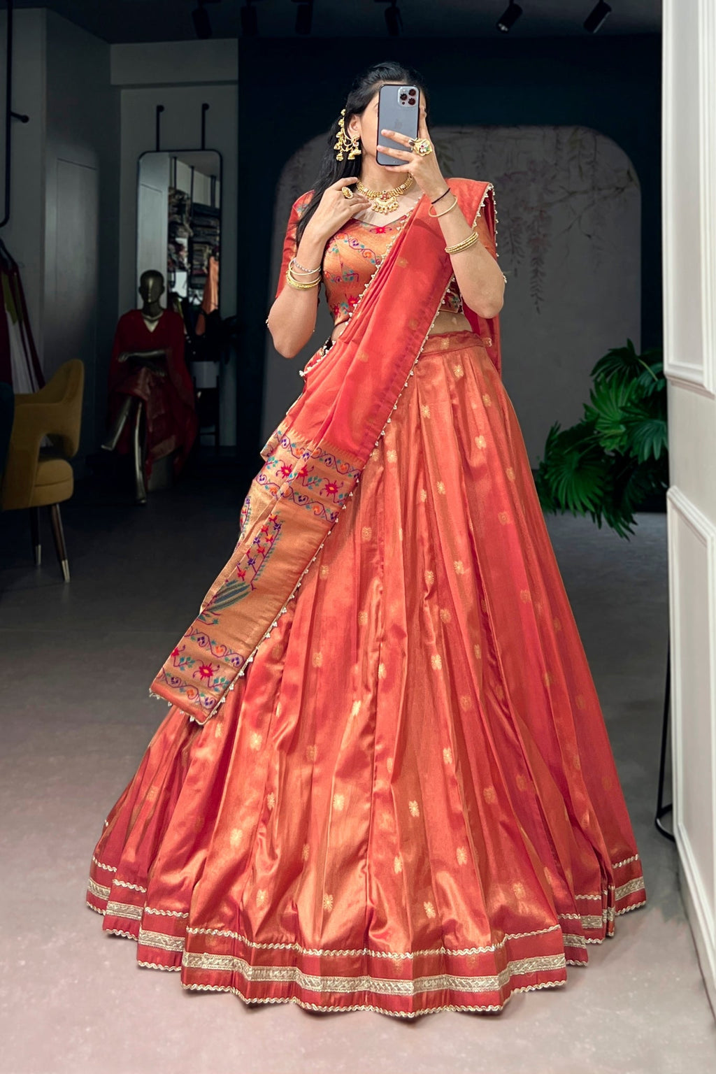 Light Purple Shimmer Silk Designer Lehenga Set for festive celebrations and wedding occasions