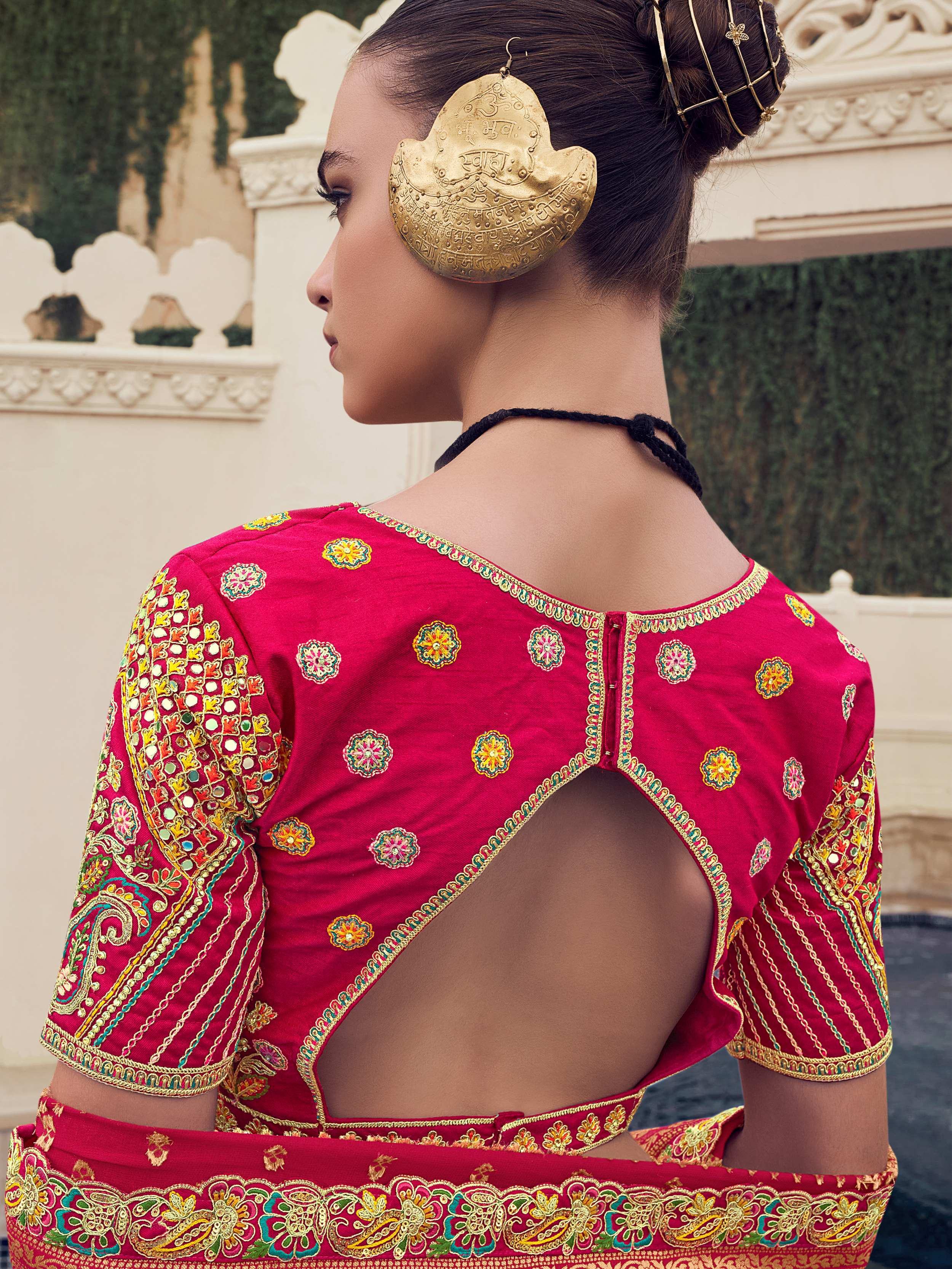 Stunning Yellow Embroidered Organza Wedding Wear Lehenga Choli