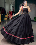 Black Color Fully Stitched  Navratri Lehenga Choli