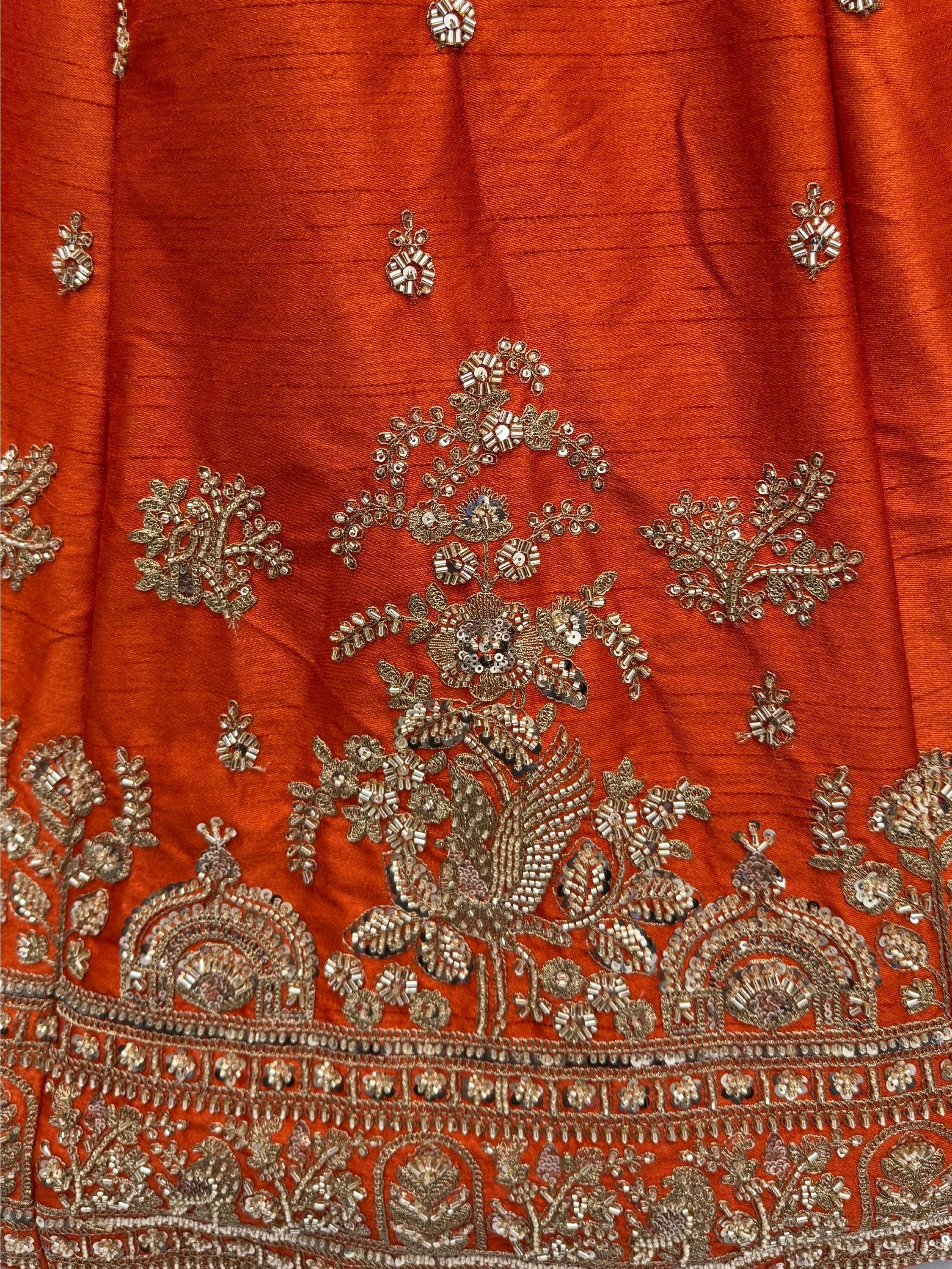 Royal Appealing Bead Work Silk Bridal Lehenga Choli With Double Dupatta