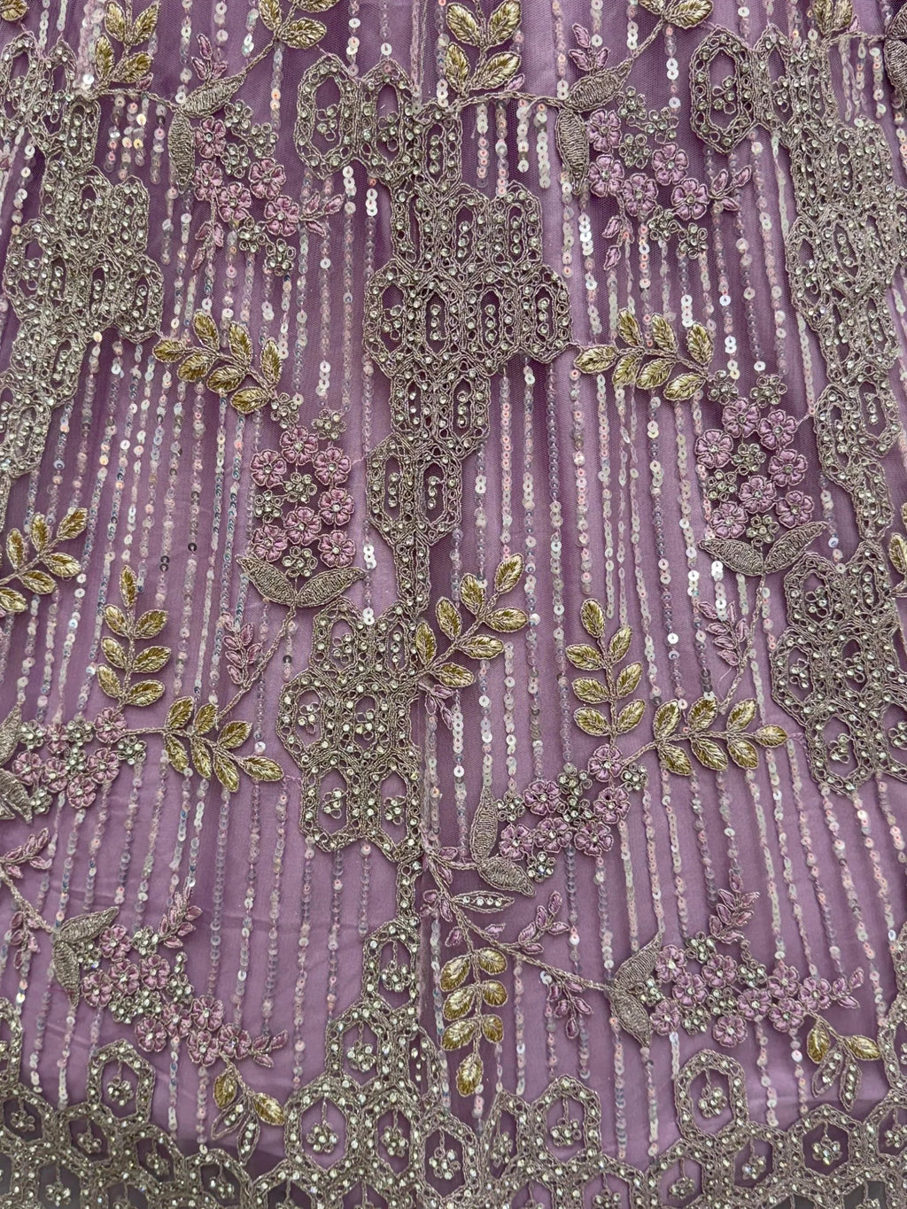 Lavender Breathtaking Zircon Work Net Bridesmaid Lehenga With Blouse
