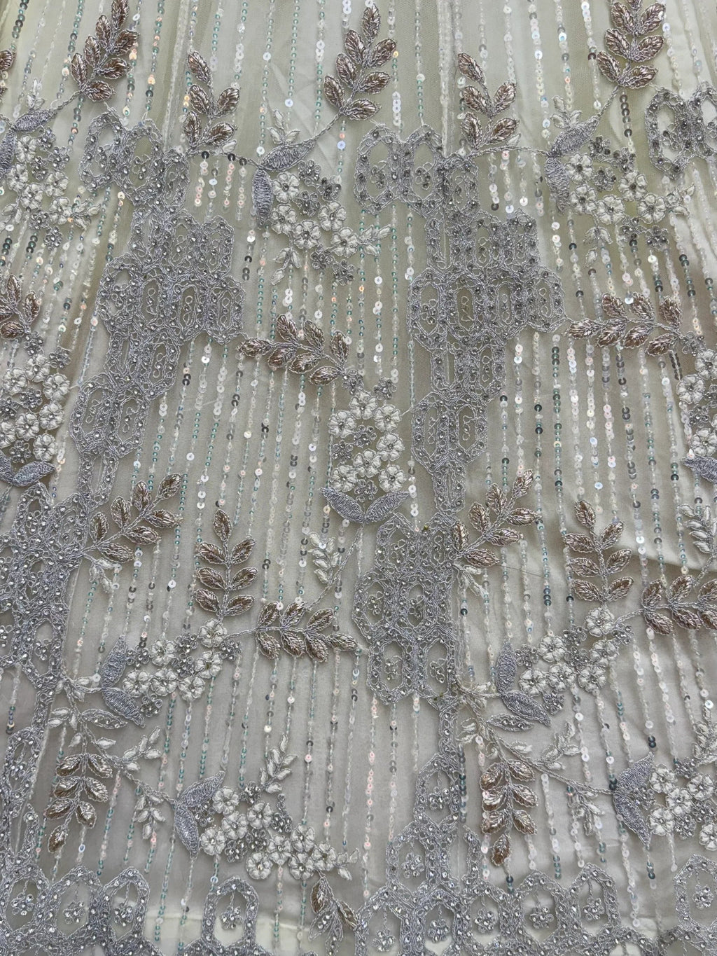 Cream Breathtaking Zircon Work Net Bridesmaid Lehenga With Blouse