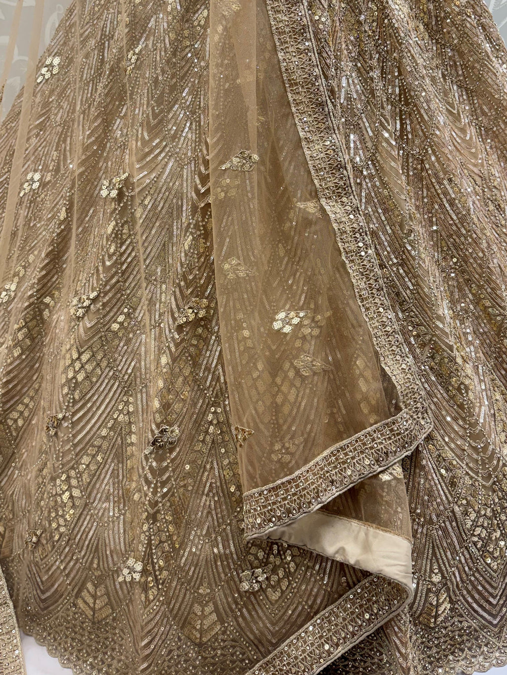 Luxurious Gold Sequins Net Reception Wear Lehenga Choli With Dupatta
