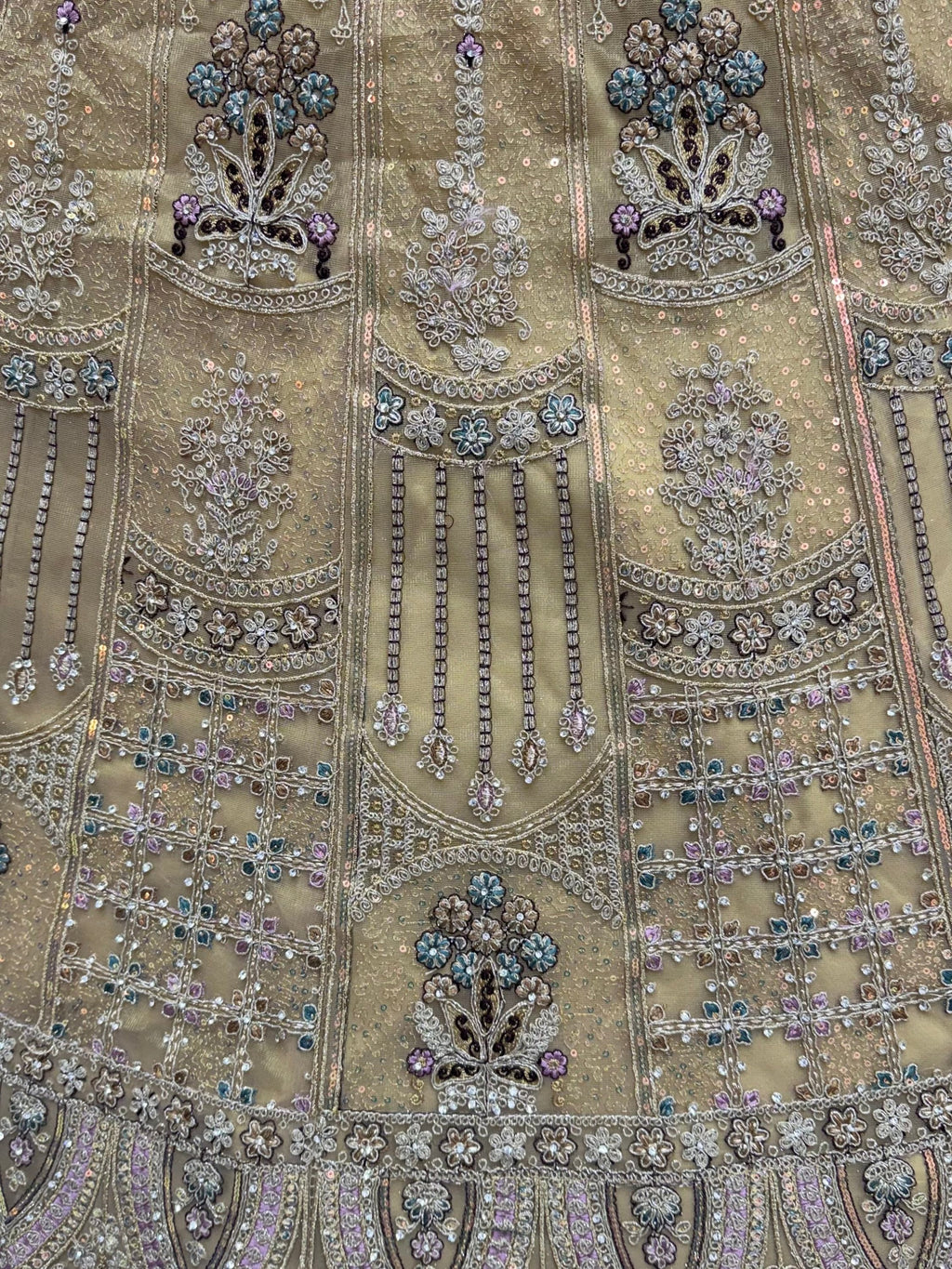 Royal Golden Multi Thread Work Net Reception Wear Lehenga Choli