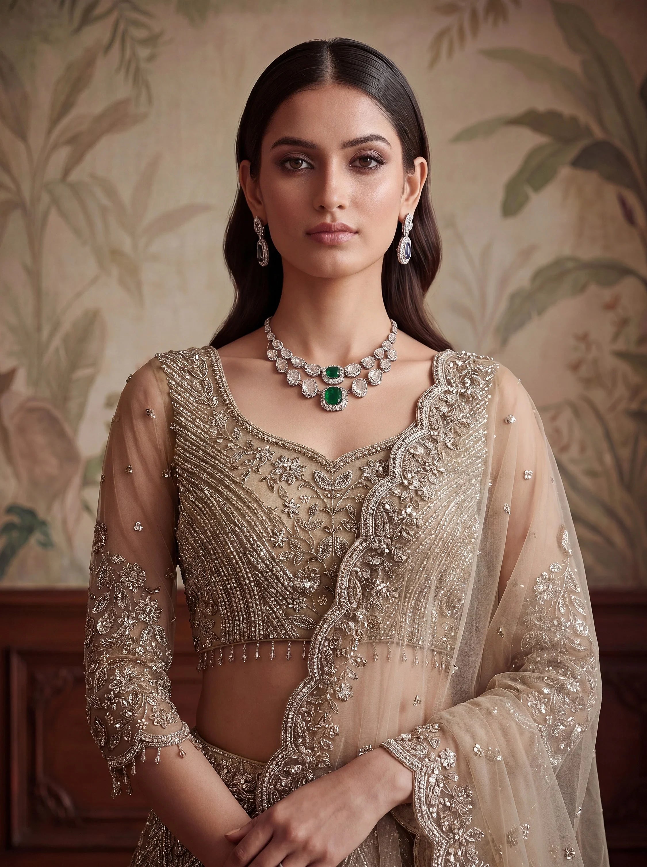 Gorgeous Beige Sequins Net Engagement Wear Lehenga Choli With Dupatta