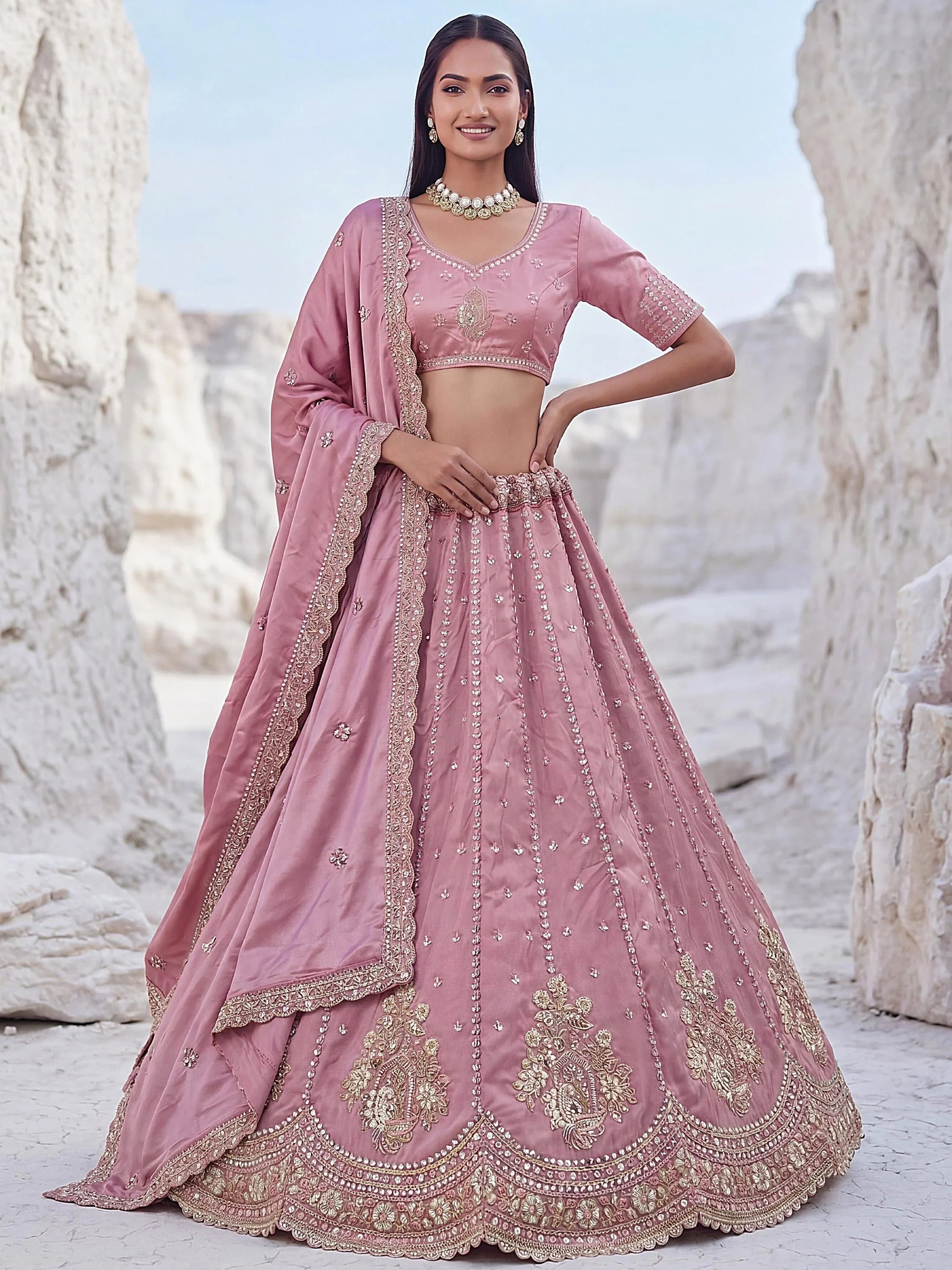 Royal Fantastic Sequins Silk Reception Wear Lehenga Choli
