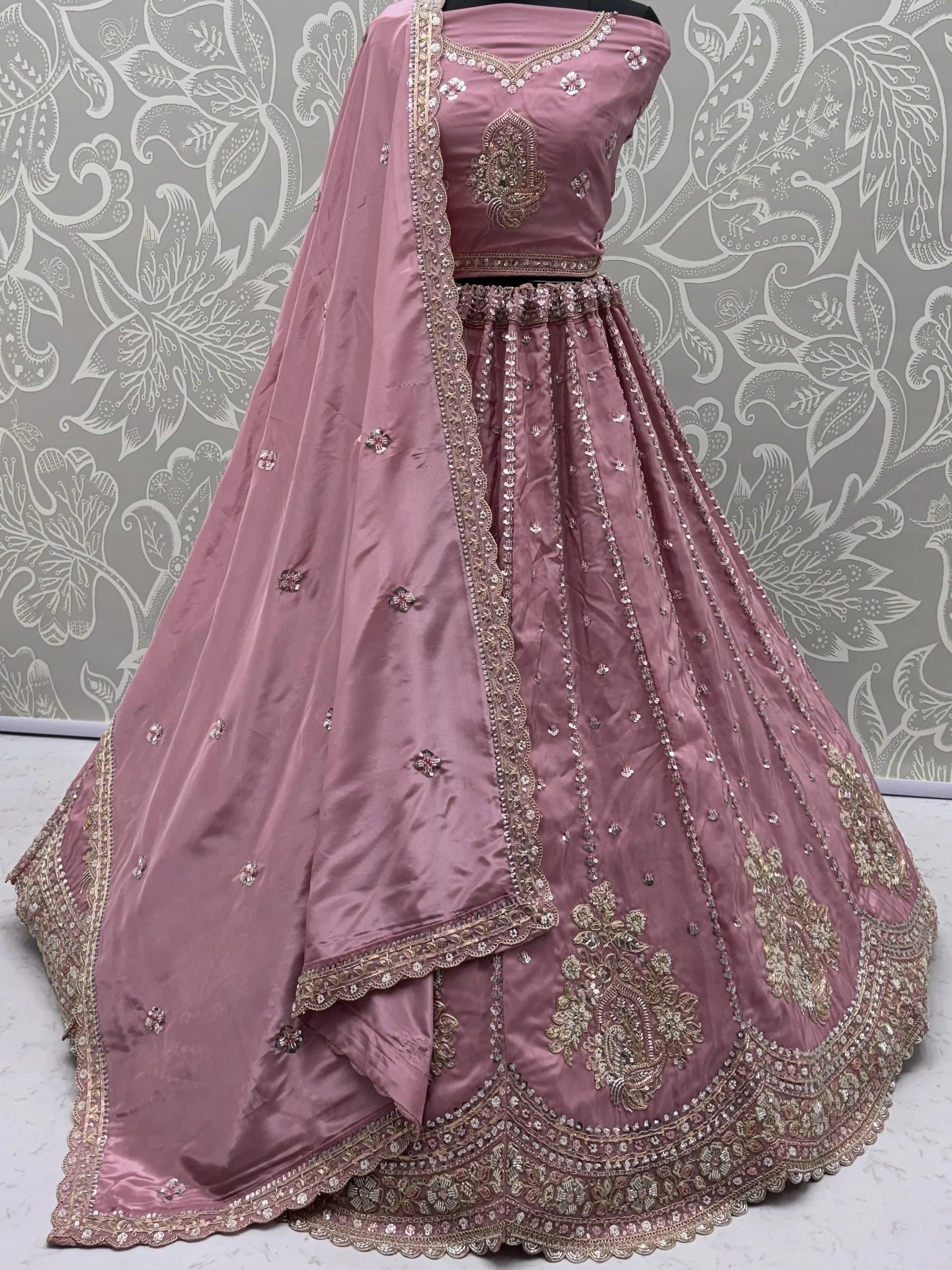 Royal Fantastic Sequins Silk Reception Wear Lehenga Choli