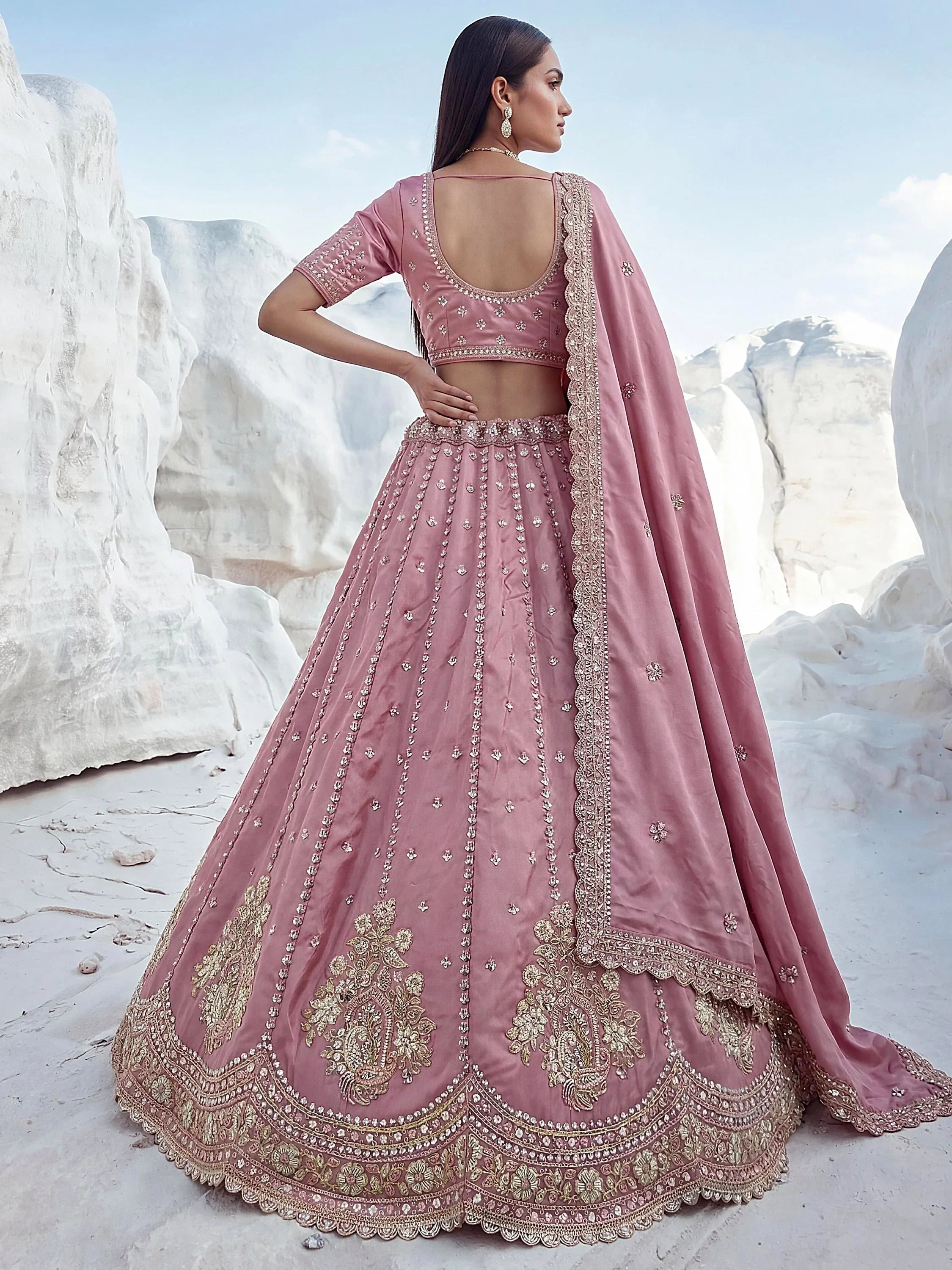 Royal Fantastic Sequins Silk Reception Wear Lehenga Choli