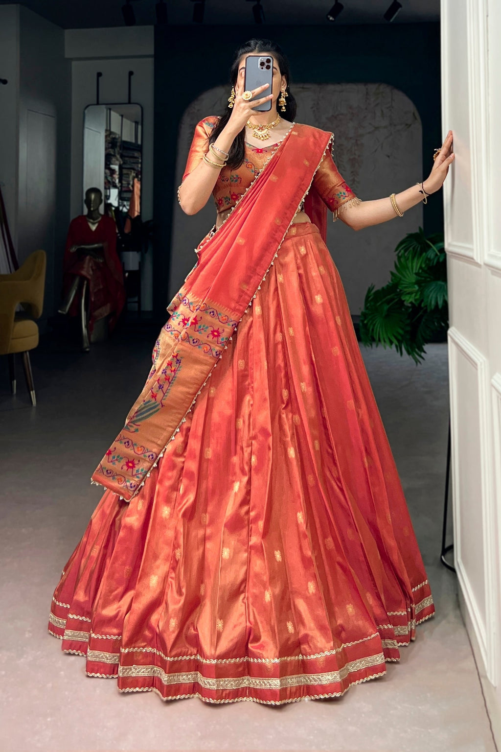 Light Purple Shimmer Silk Designer Lehenga Set for festive celebrations and wedding occasions