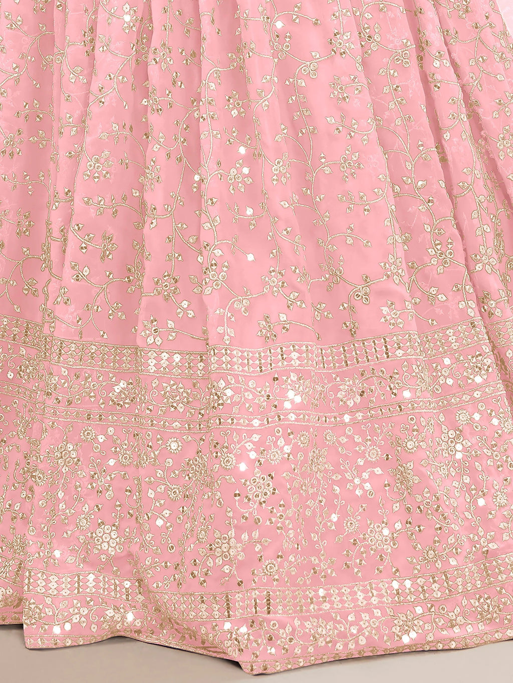 Dazzling Pink Sequins Georgette Bridesmaid Plus Size Lehenga Choli