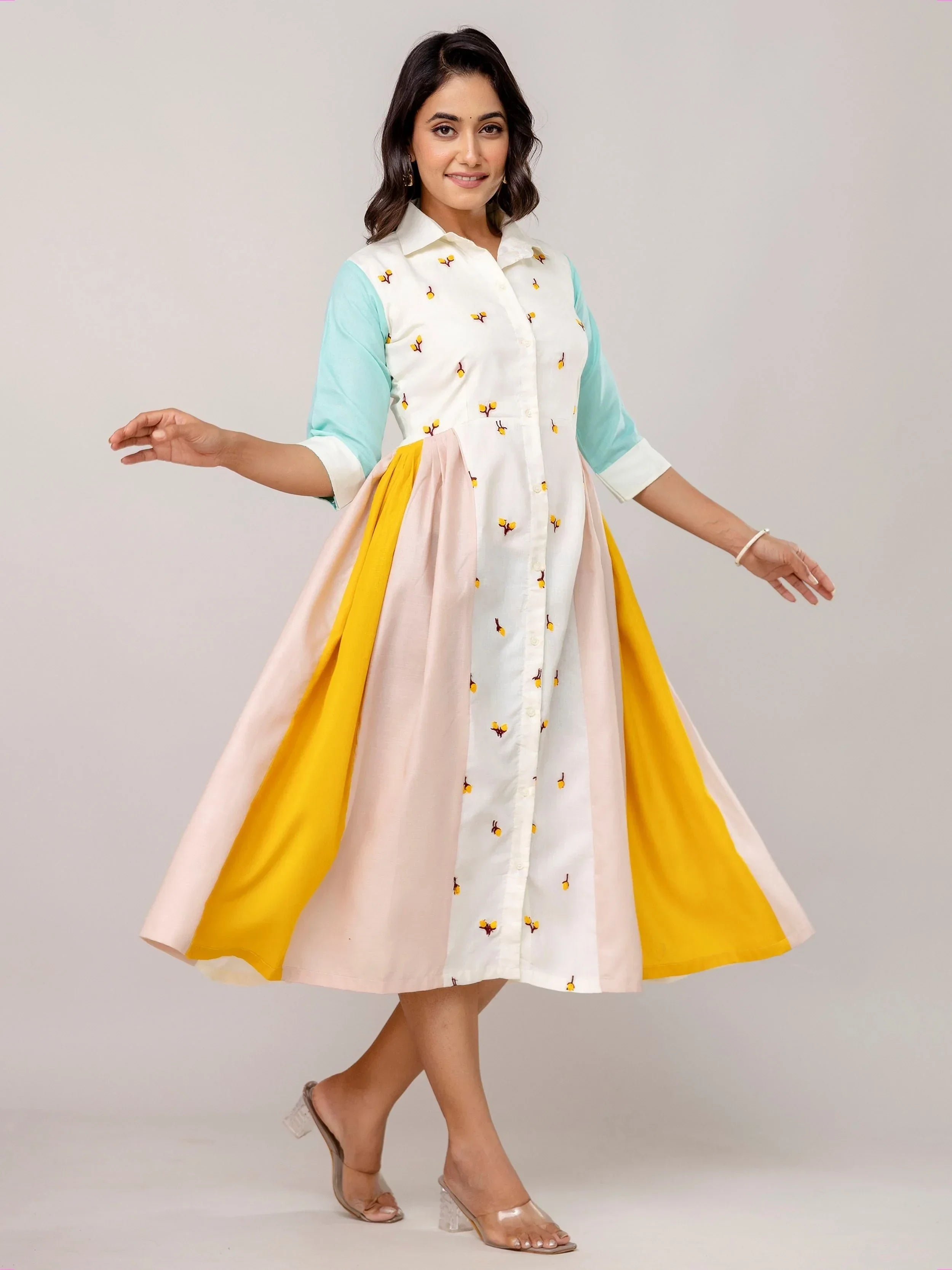 Beautiful White Cotton Embroidered Casual Wear Kurti