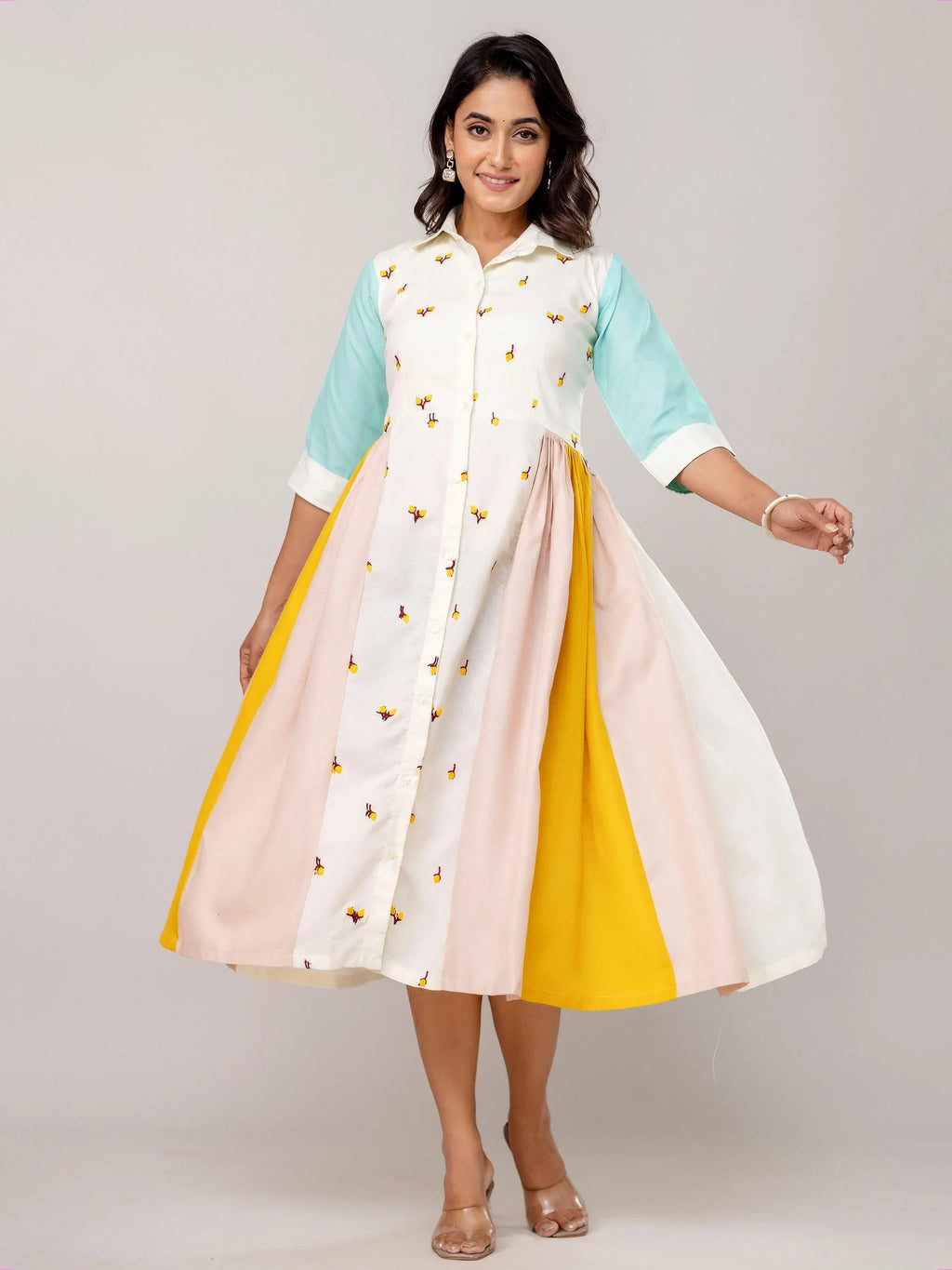 Beautiful White Cotton Embroidered Casual Wear Kurti