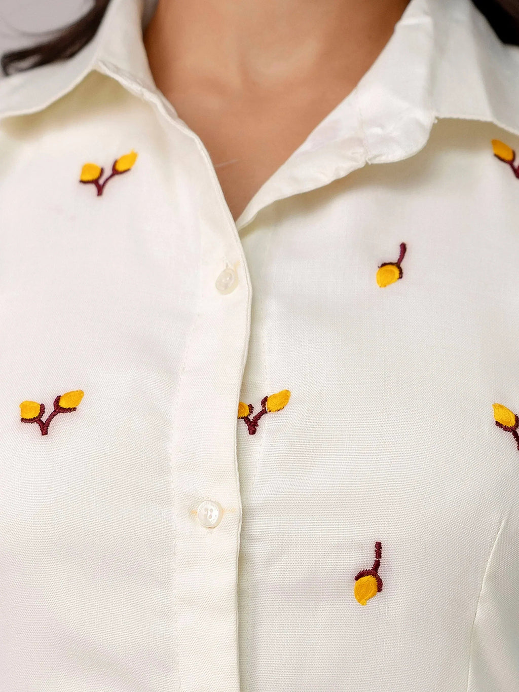 Beautiful White Cotton Embroidered Casual Wear Kurti