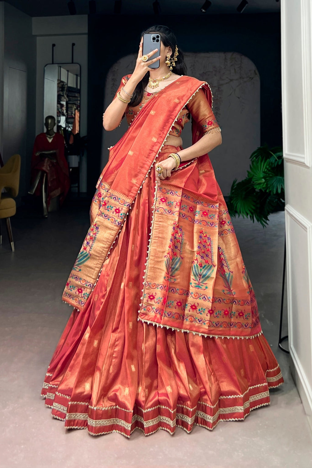 Light Purple Shimmer Silk Designer Lehenga Set for festive celebrations and wedding occasions