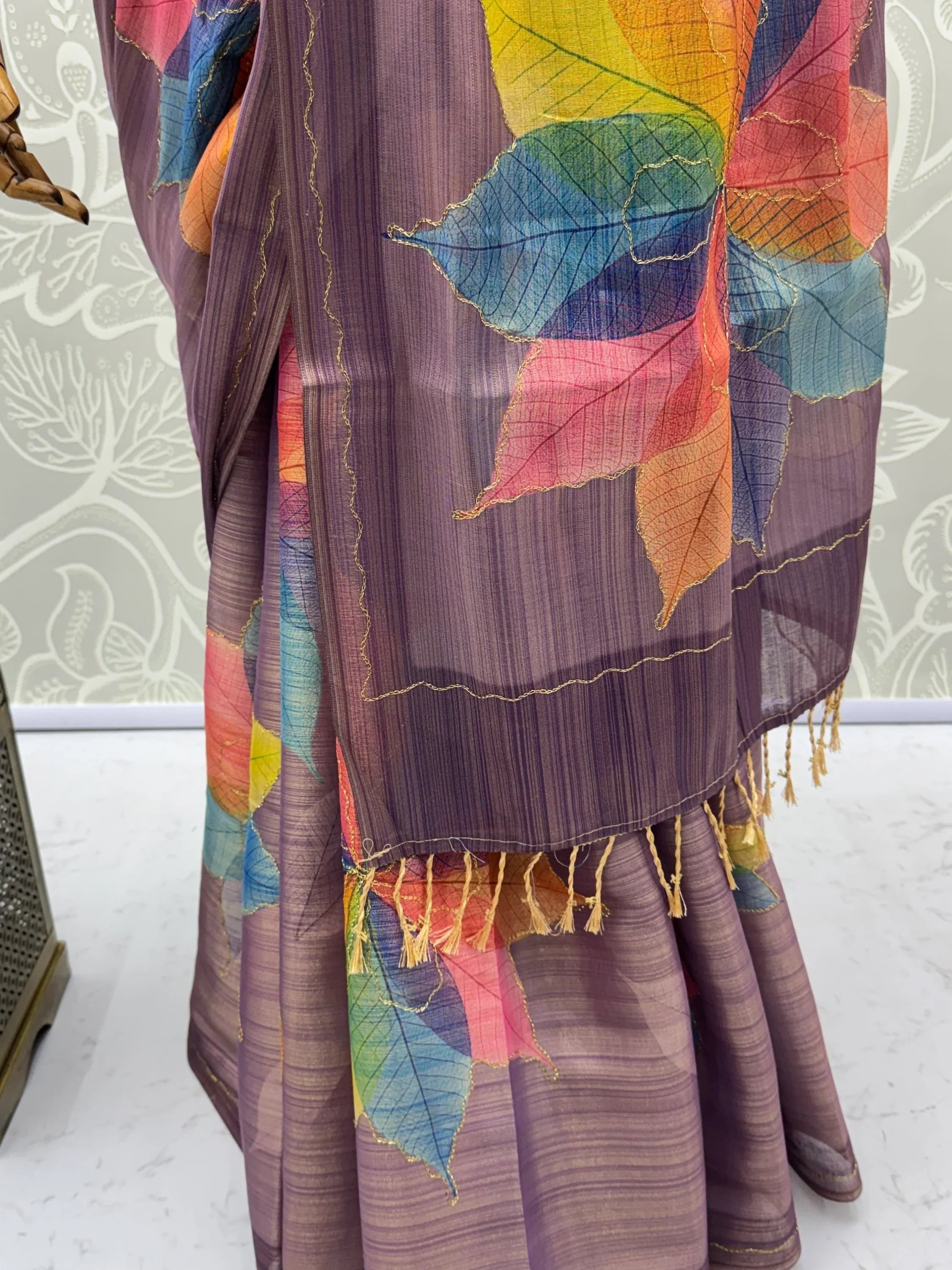 Lavender Amazing Dori Work Silk Festive Wear Saree With Blouse