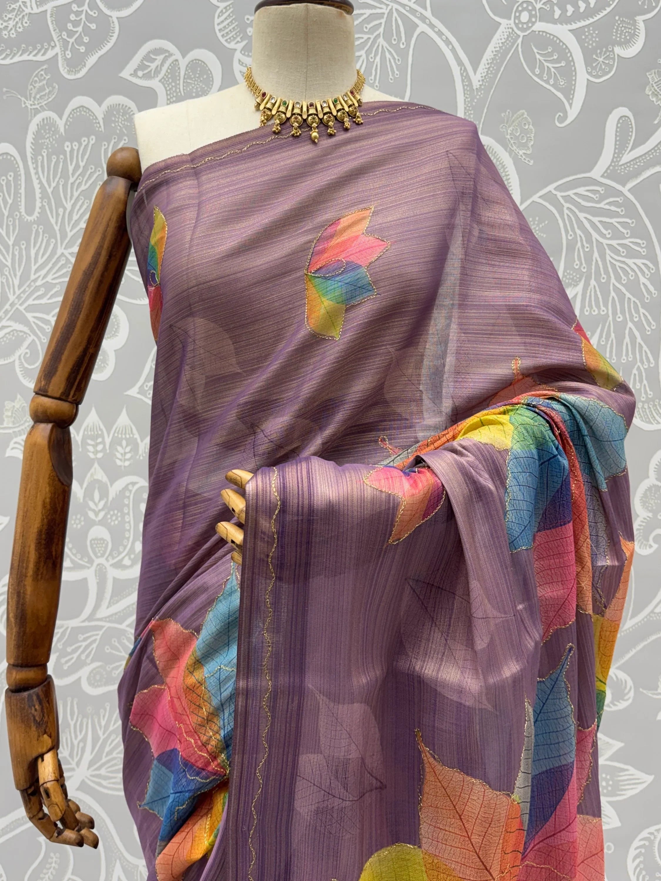 Lavender Amazing Dori Work Silk Festive Wear Saree With Blouse