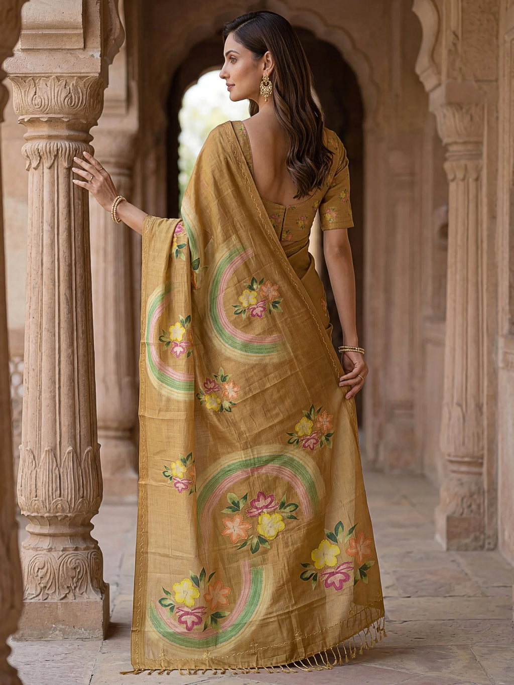 Magnetic Splendid Floral Printed Silk Function Wear Saree With Blouse