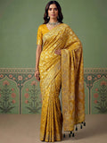 Mustard Alluring Zari Work Silk Event Wear Saree With Blouse