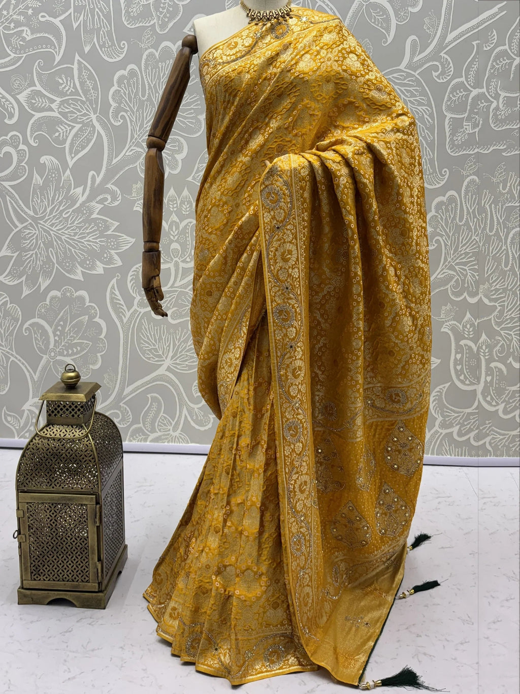 Mustard Alluring Zari Work Silk Event Wear Saree With Blouse