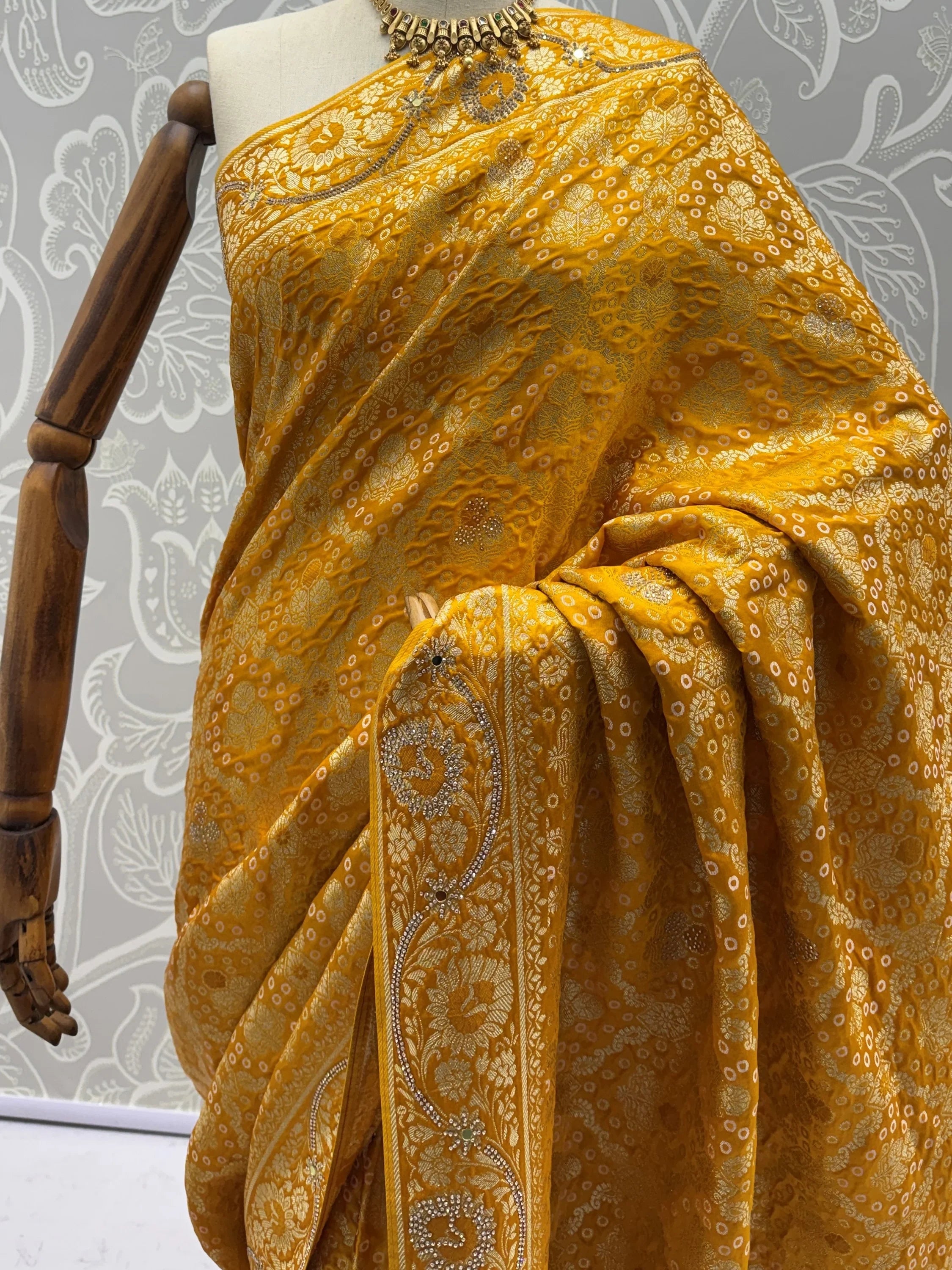 Mustard Alluring Zari Work Silk Event Wear Saree With Blouse