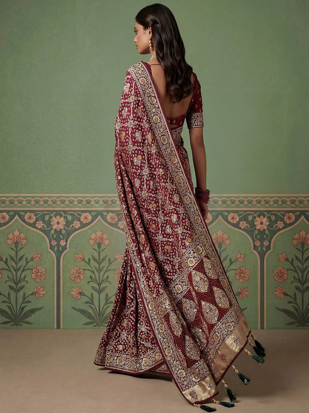 Maroon Alluring Zari Work Silk Event Wear Saree With Blouse