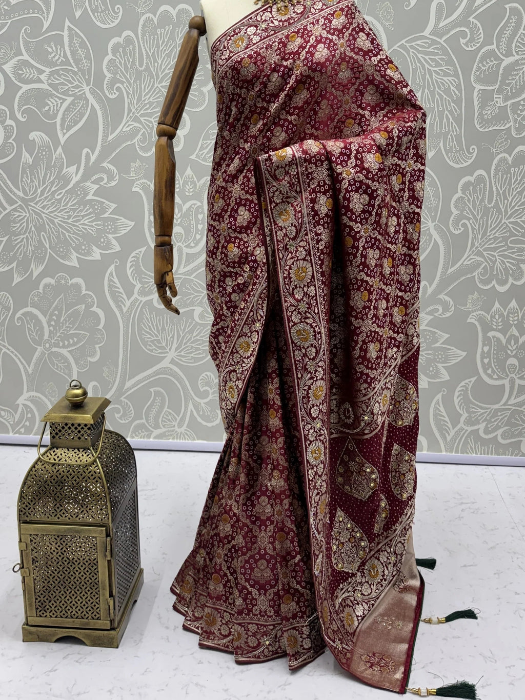 Maroon Alluring Zari Work Silk Event Wear Saree With Blouse