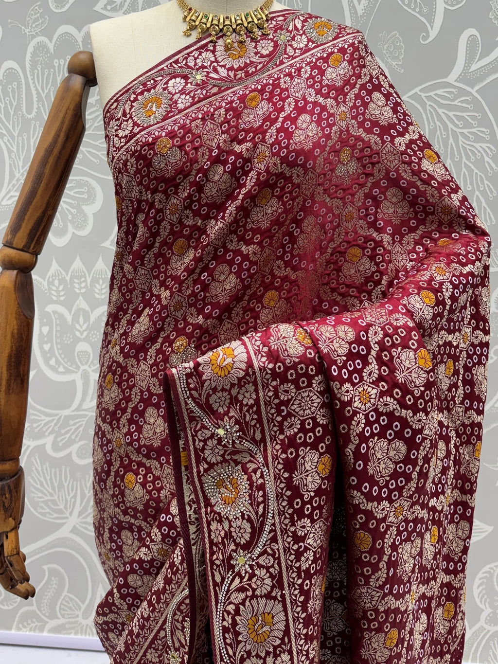 Maroon Alluring Zari Work Silk Event Wear Saree With Blouse