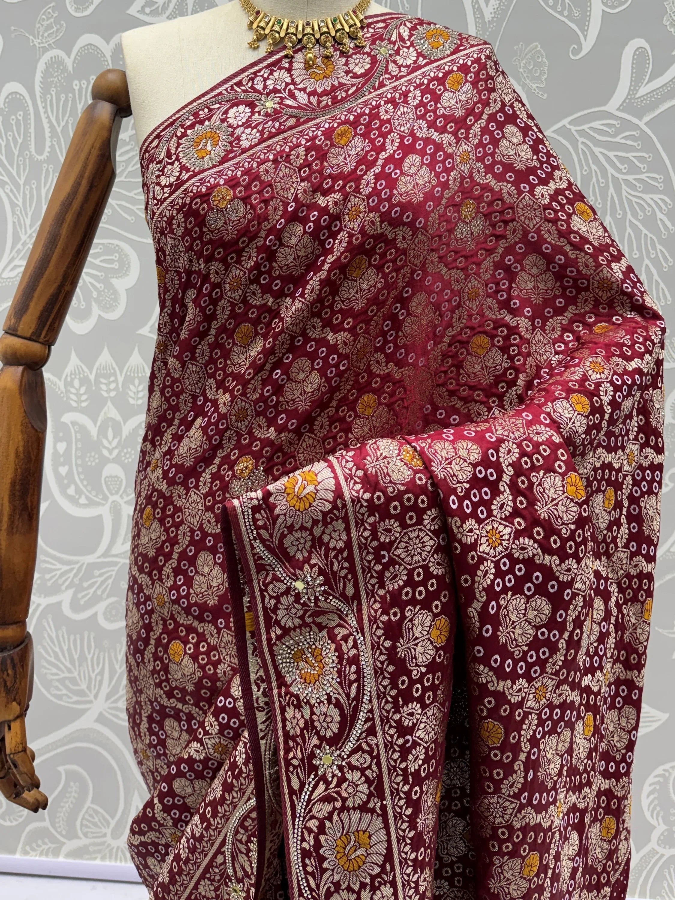 Maroon Alluring Zari Work Silk Event Wear Saree With Blouse