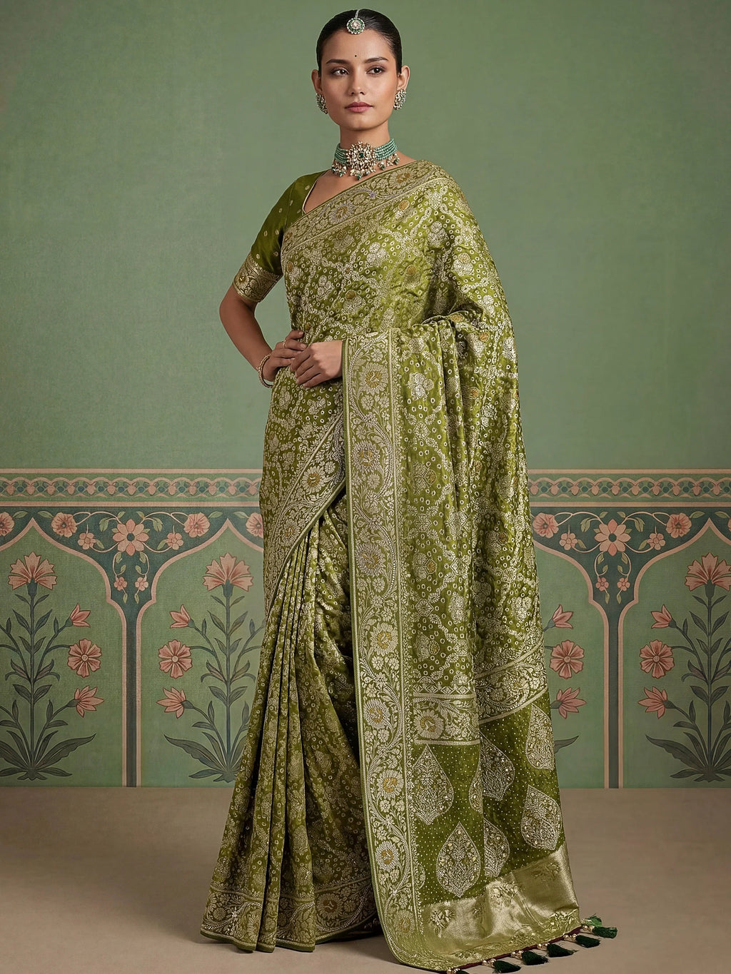 Green Alluring Zari Work Silk Event Wear Saree With Blouse