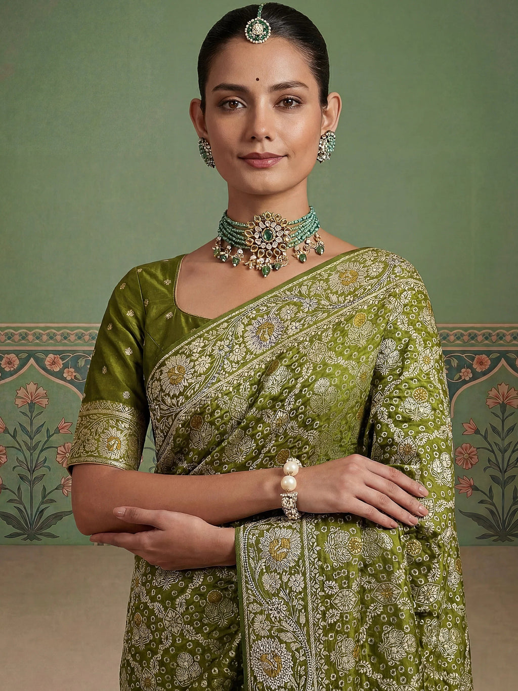Green Alluring Zari Work Silk Event Wear Saree With Blouse