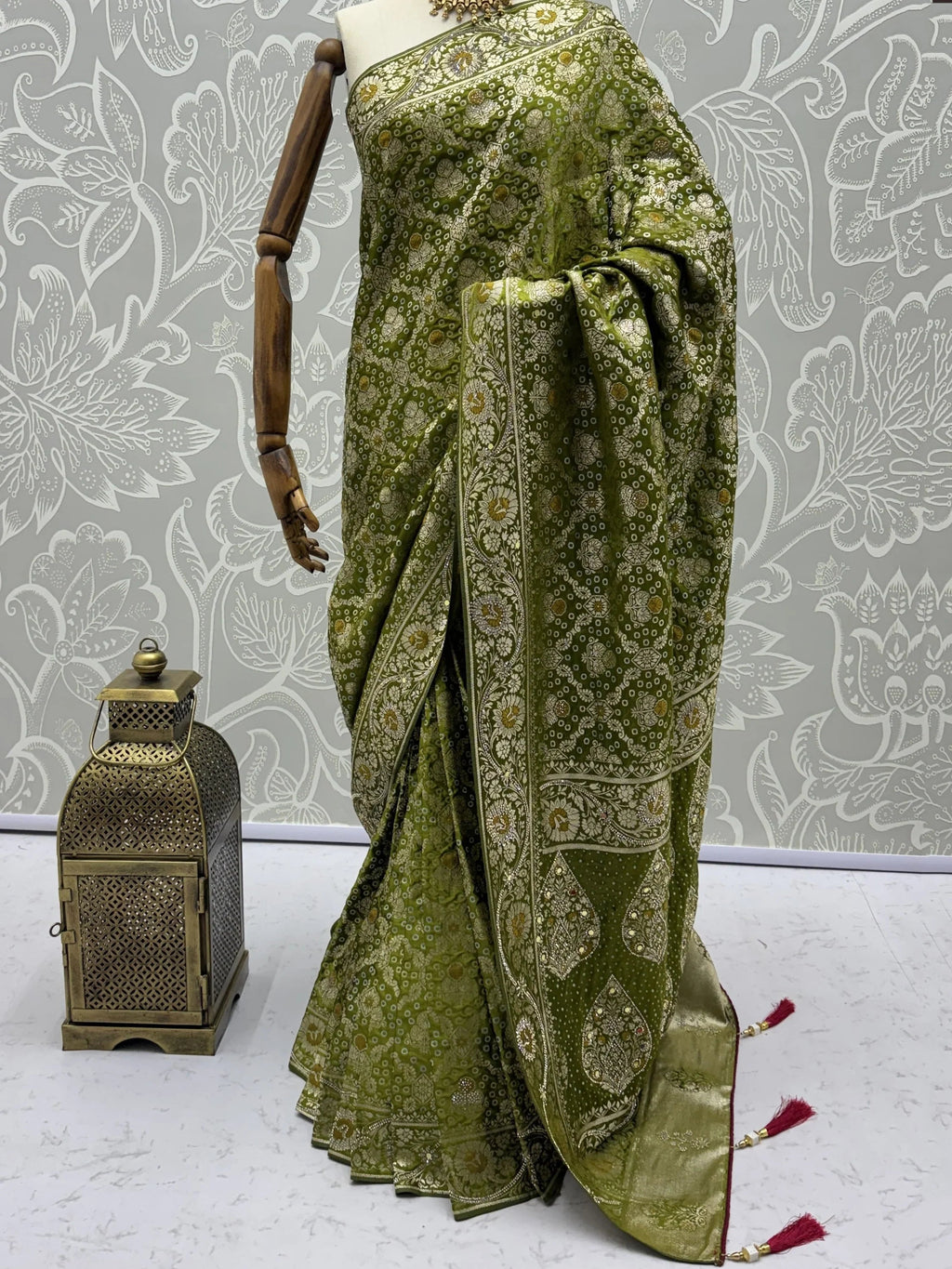 Green Alluring Zari Work Silk Event Wear Saree With Blouse