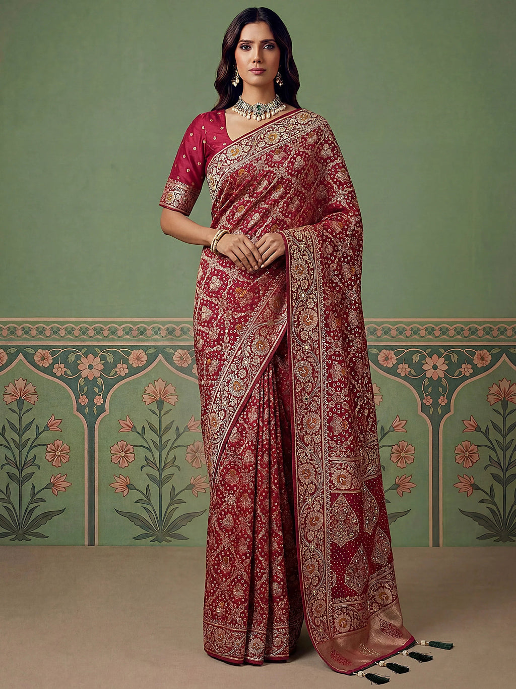 Pink Alluring Zari Work Silk Event Wear Saree With Blouse