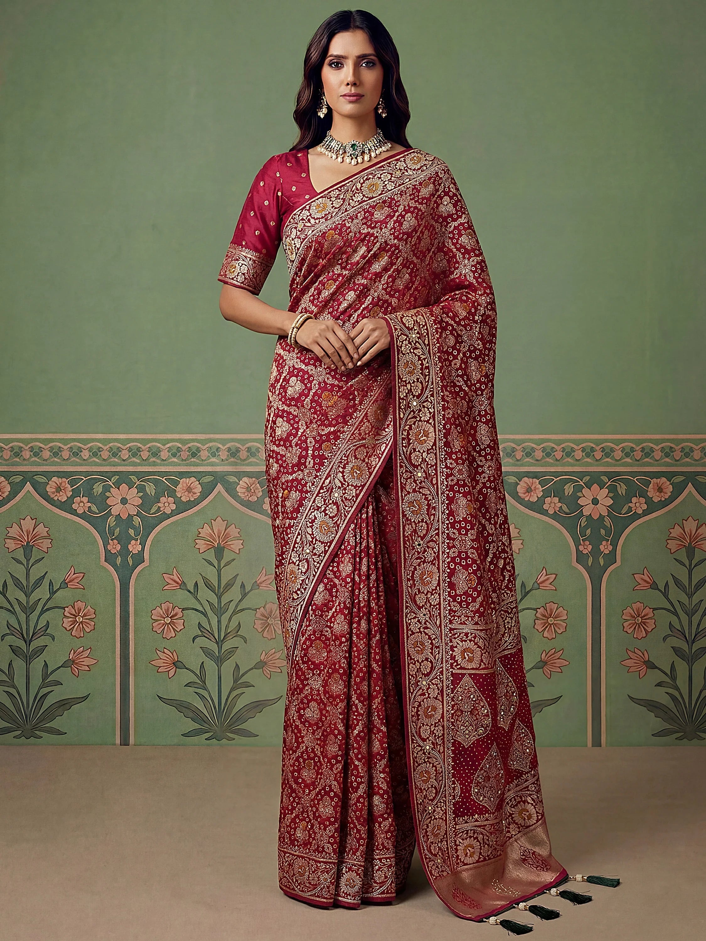 Pink Alluring Zari Work Silk Event Wear Saree With Blouse
